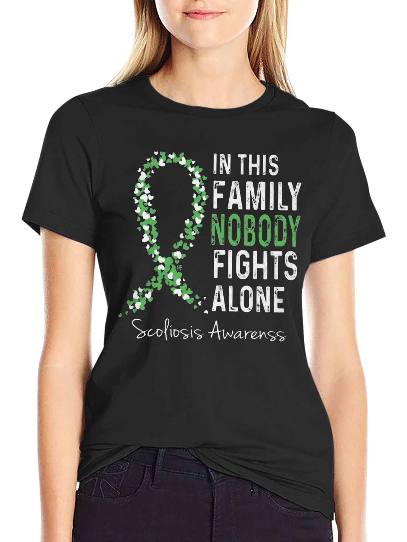 Scoliosis Awareness T-Shirt - Nobody Fights Alone