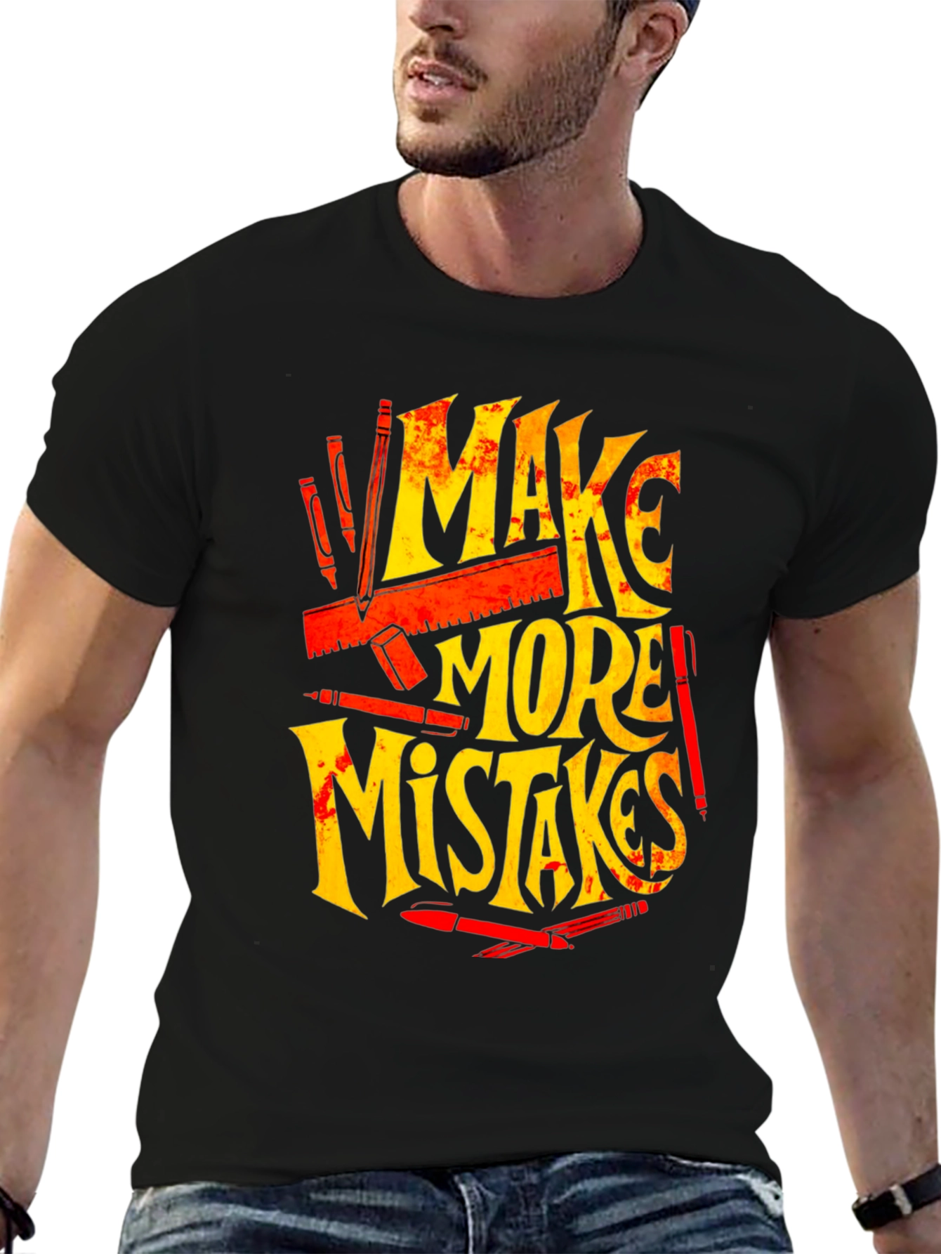 Make More Mistakes Graphic Tee - Black