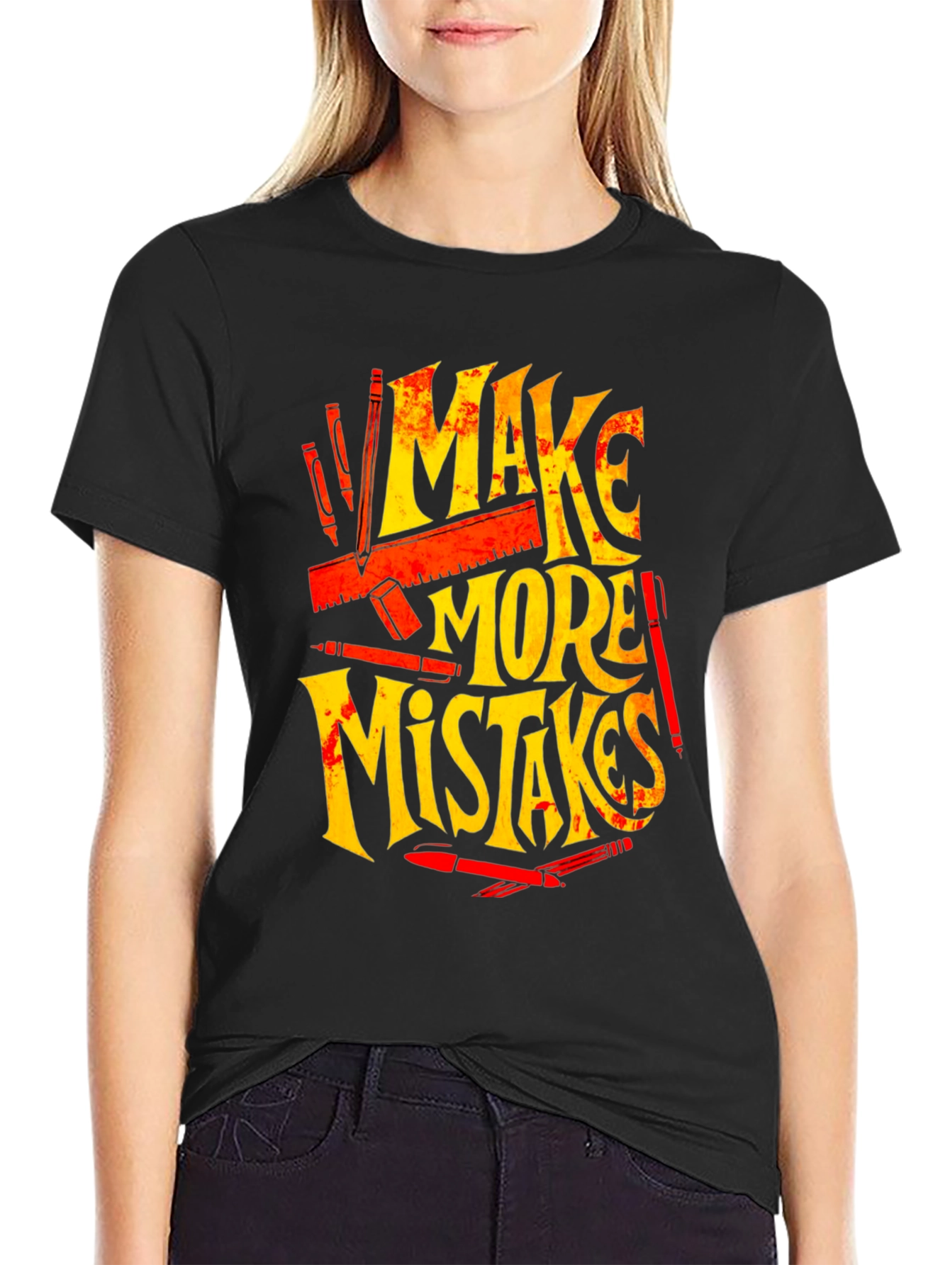 Make More Mistakes Graphic Tee - Black