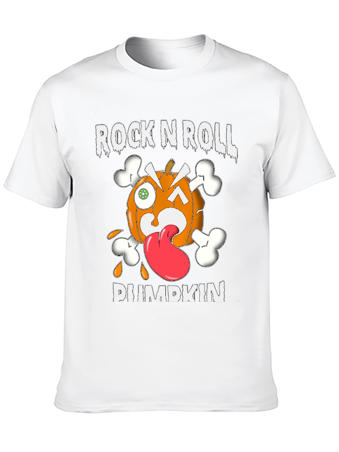Rock N Roll Pumpkin Graphic T-Shirt