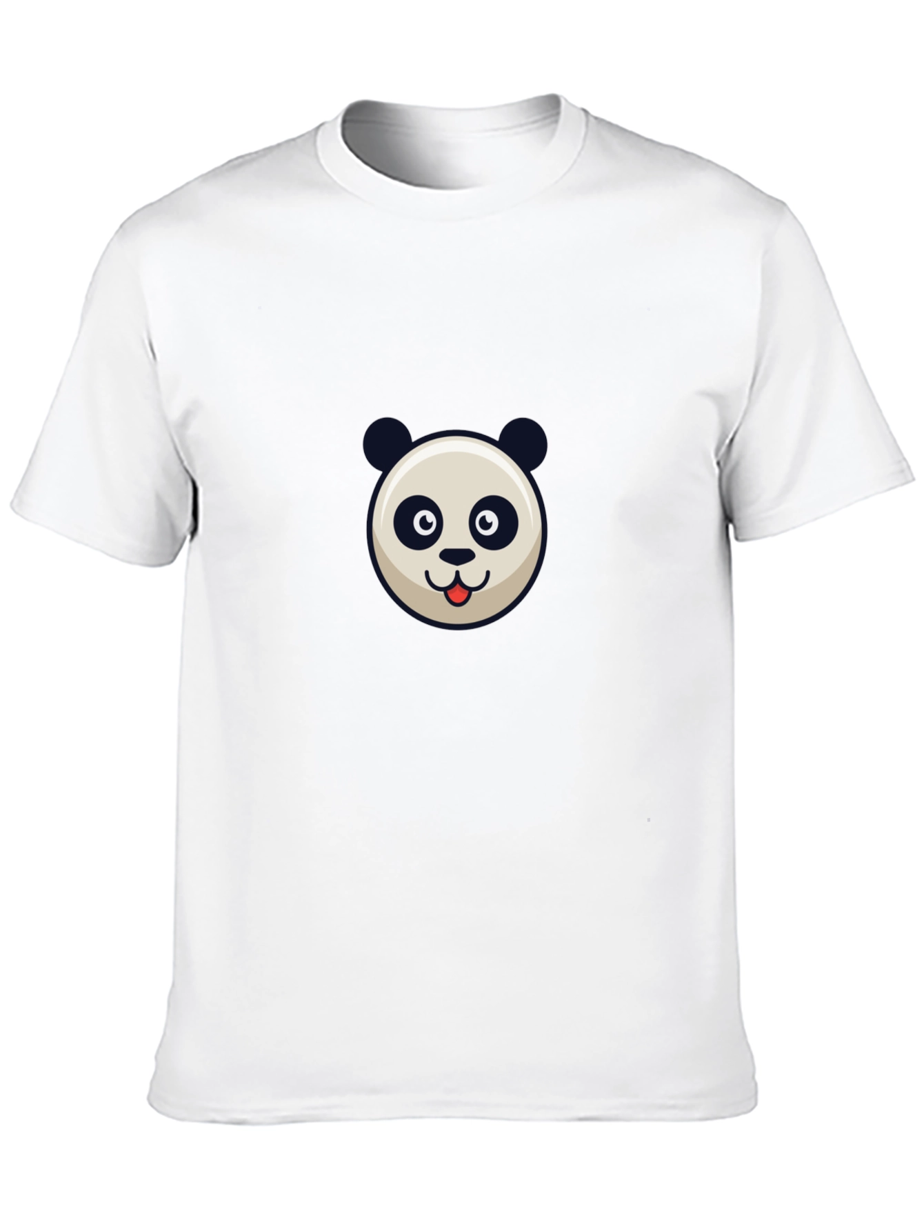 Panda Face Graphic Black T-Shirt