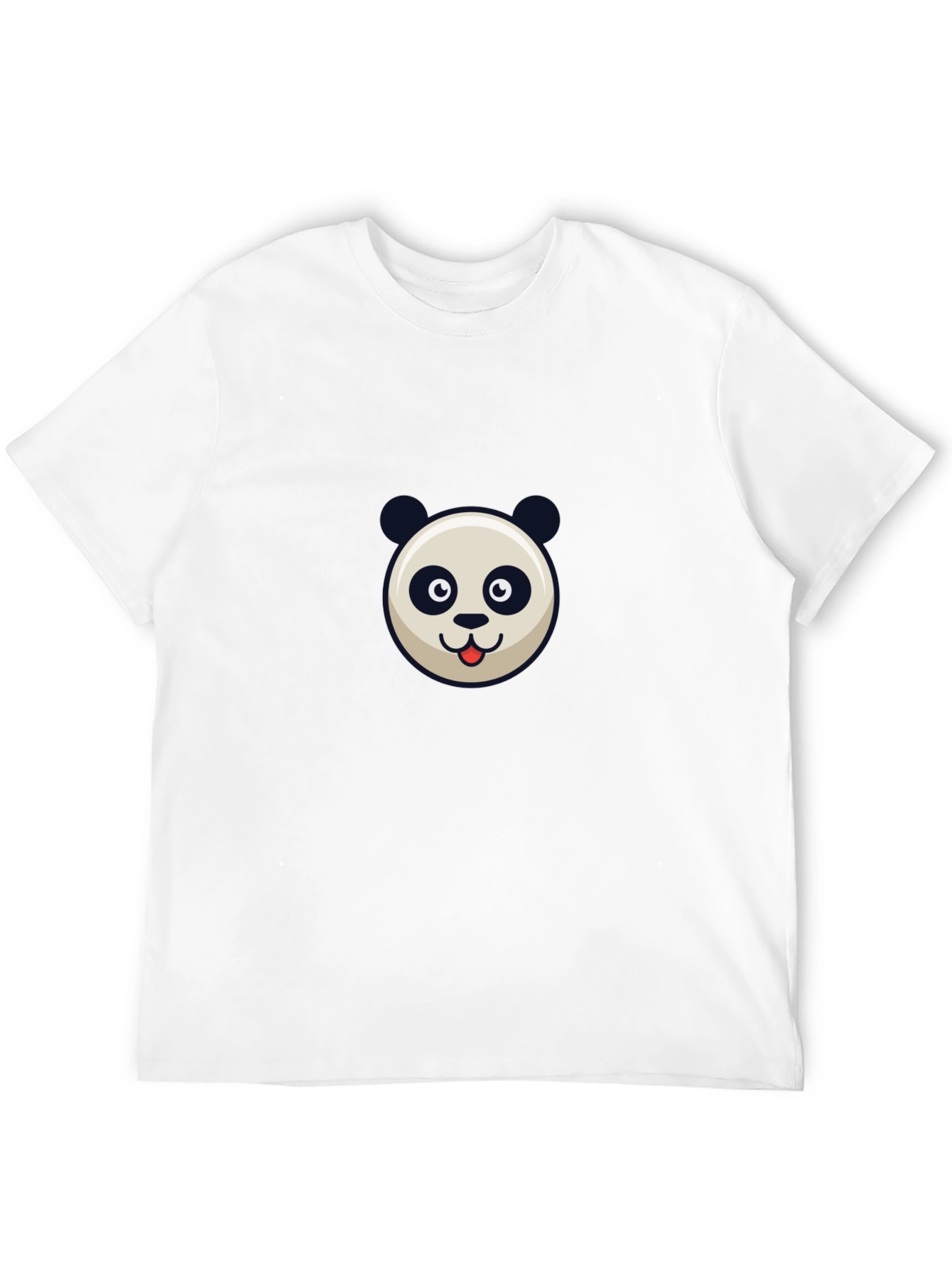 Panda Face Graphic Black T-Shirt