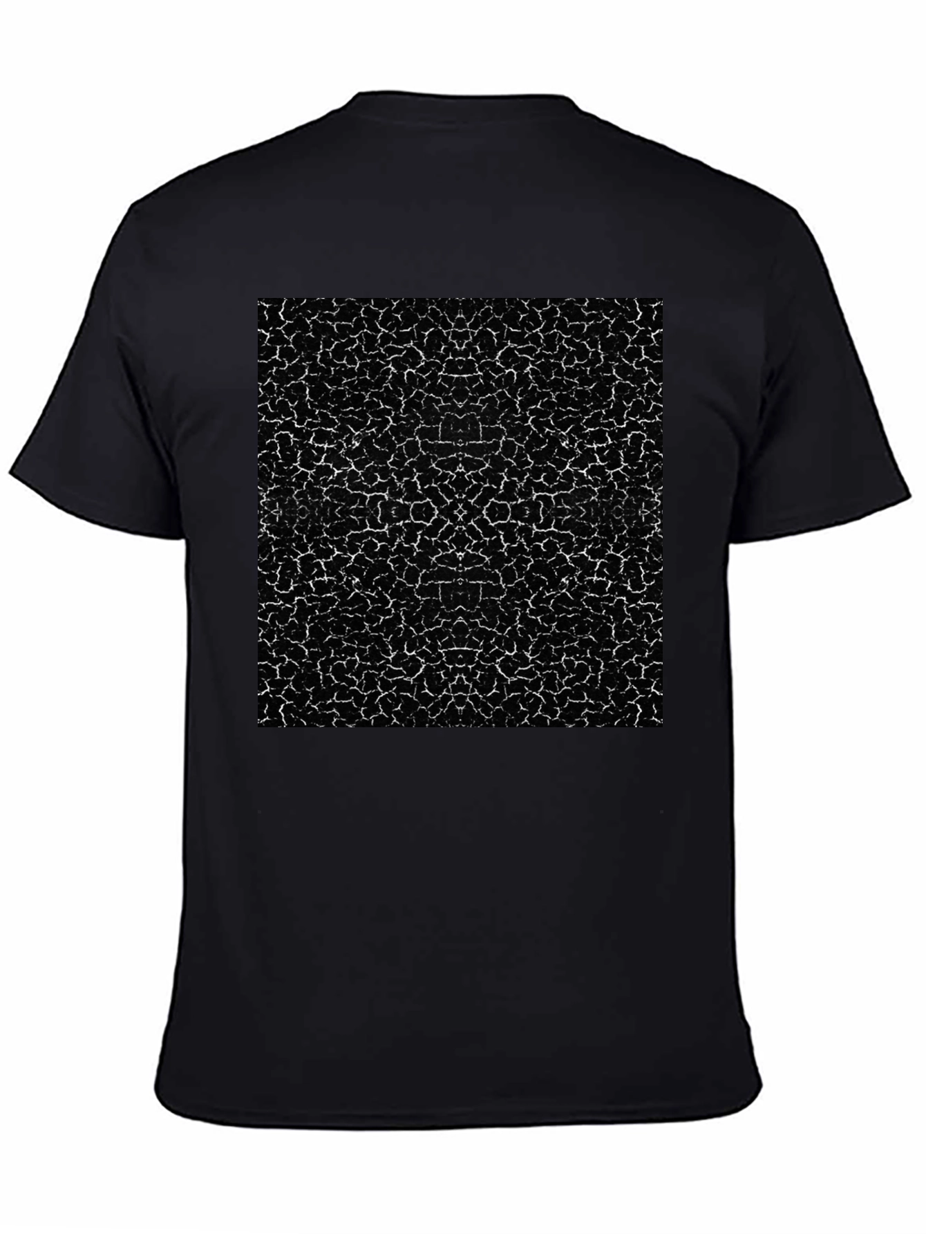 Cracked Earth Print Black T-Shirt