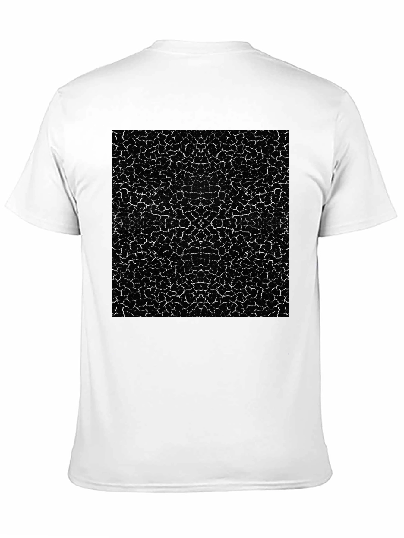Cracked Earth Print Black T-Shirt