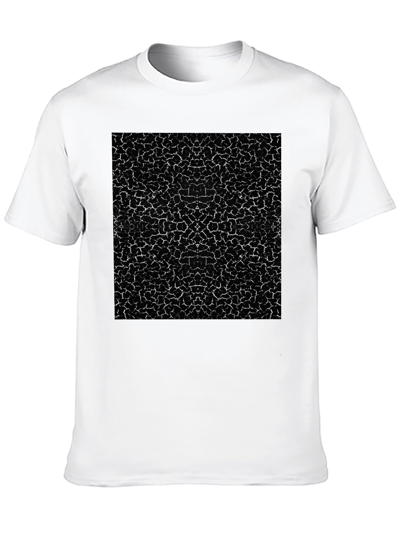 Cracked Earth Print Black T-Shirt