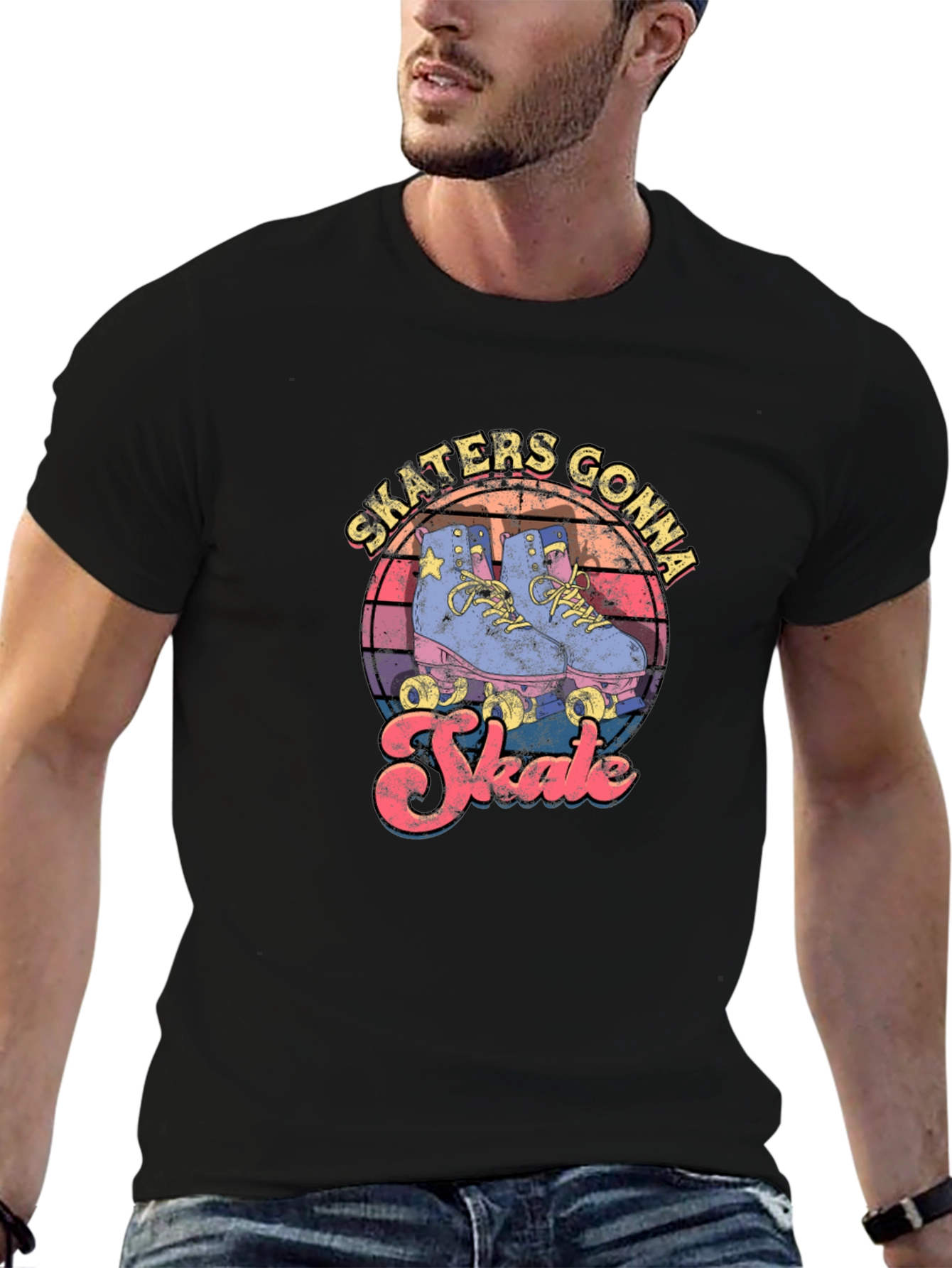 Skaters Gonna Skate Retro Roller Skate T-Shirt