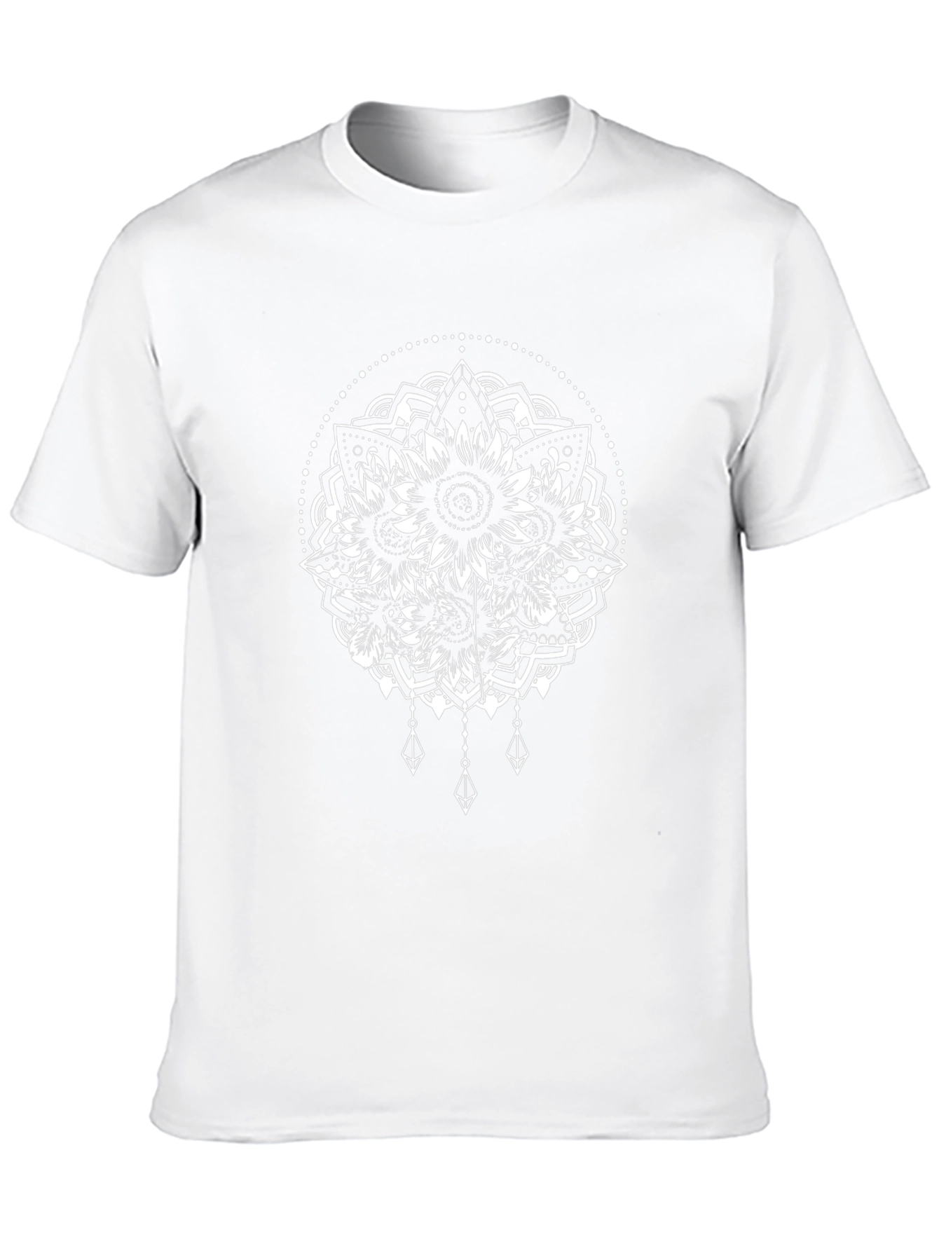 Sunflower Mandala Graphic Tee - Black Cotton T-Shirt