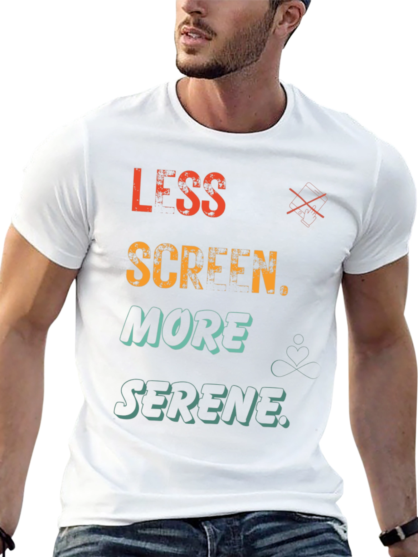 Less Screen More Serene Graphic T-Shirt