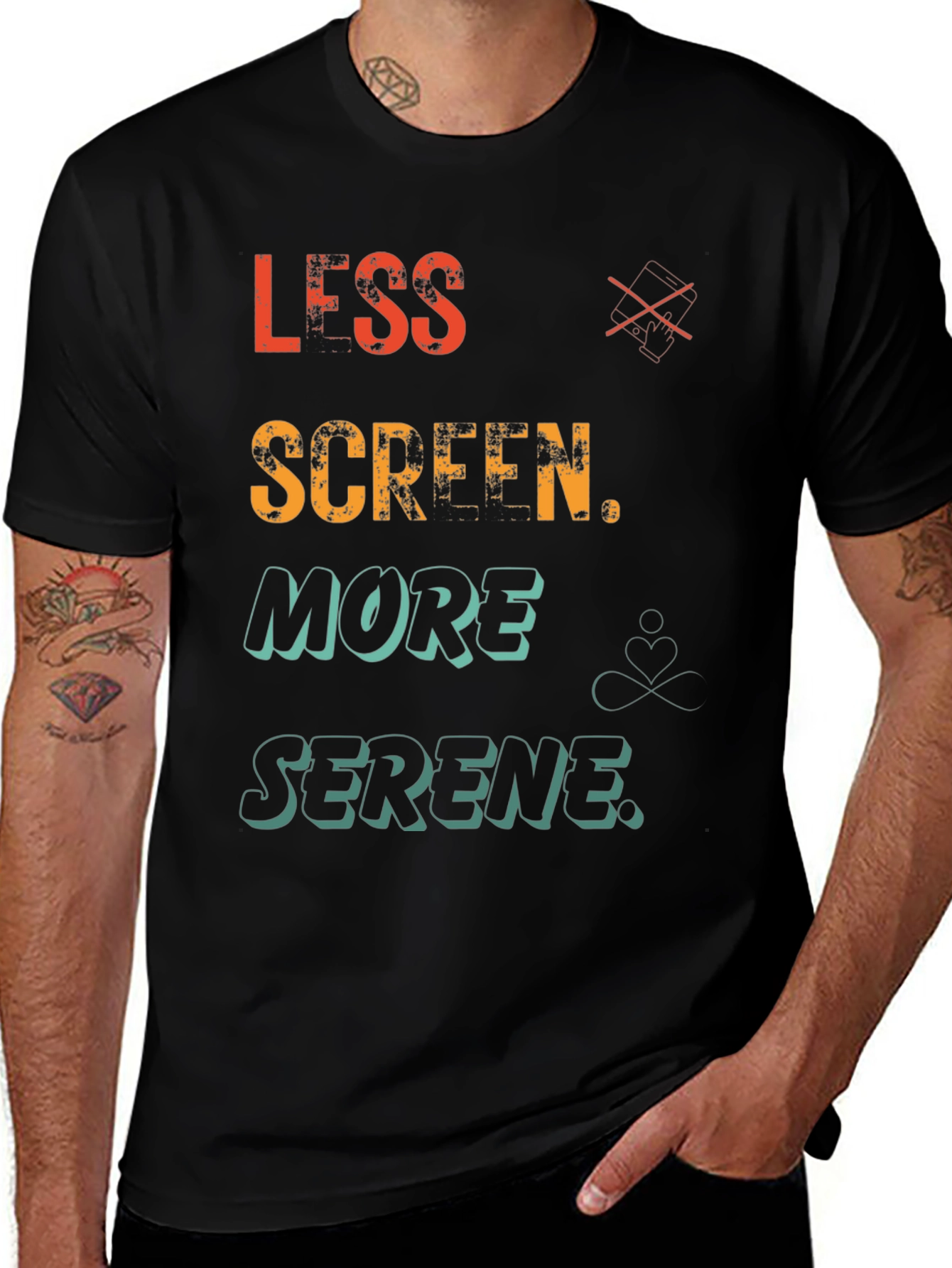 Less Screen More Serene Graphic T-Shirt