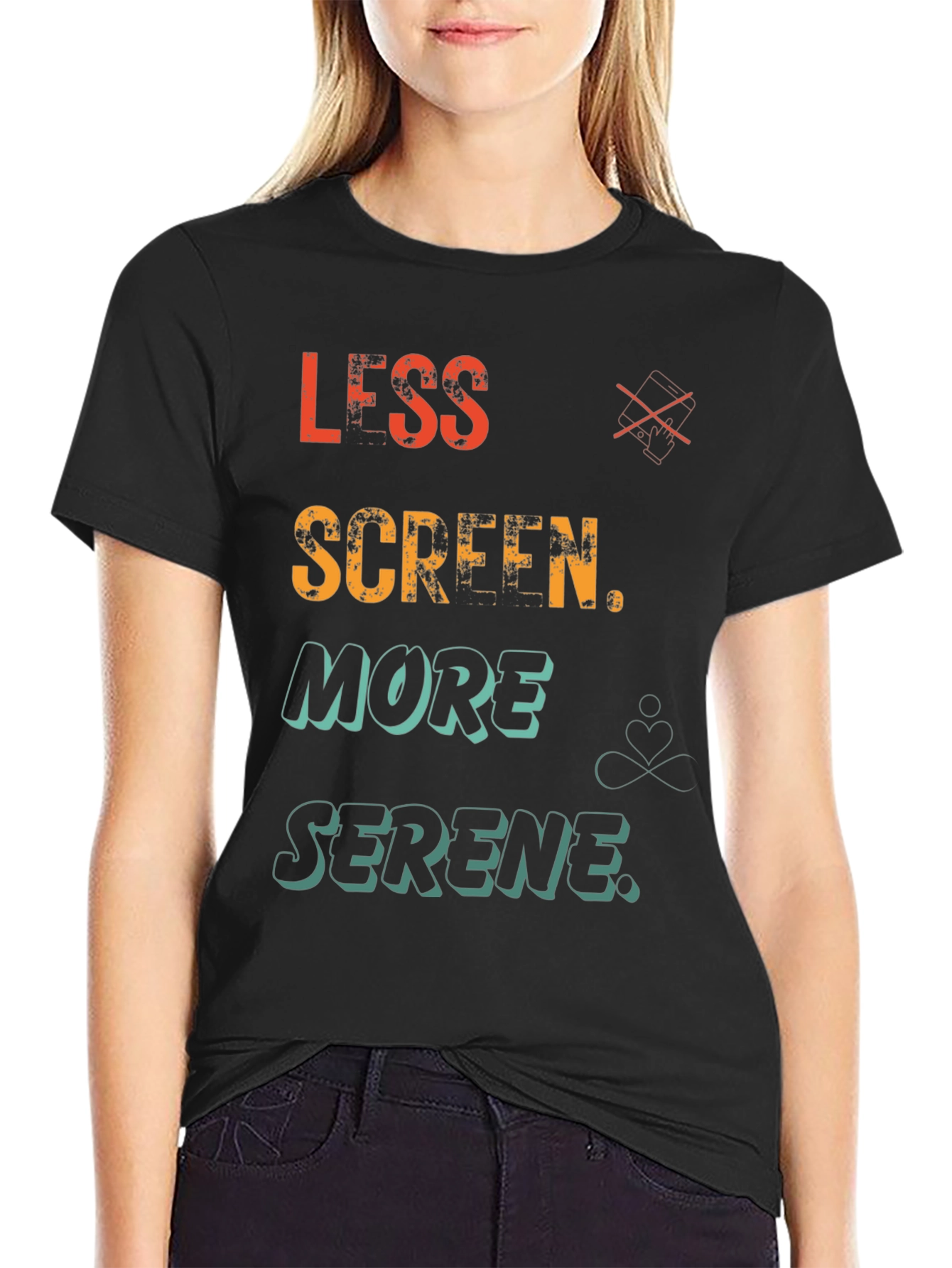 Less Screen More Serene Graphic T-Shirt