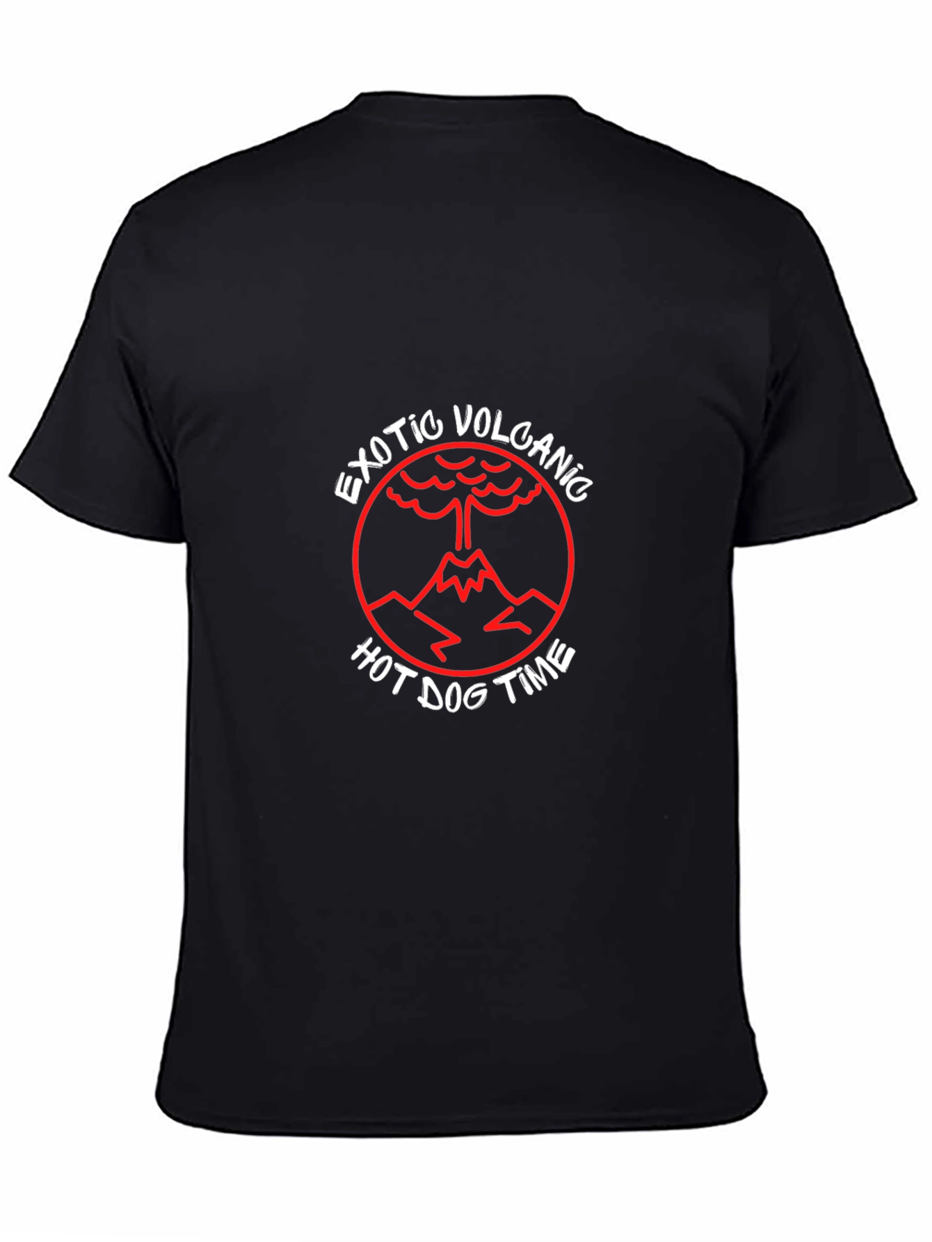 Exotic Volcanic Hot Dog Time Black T-Shirt