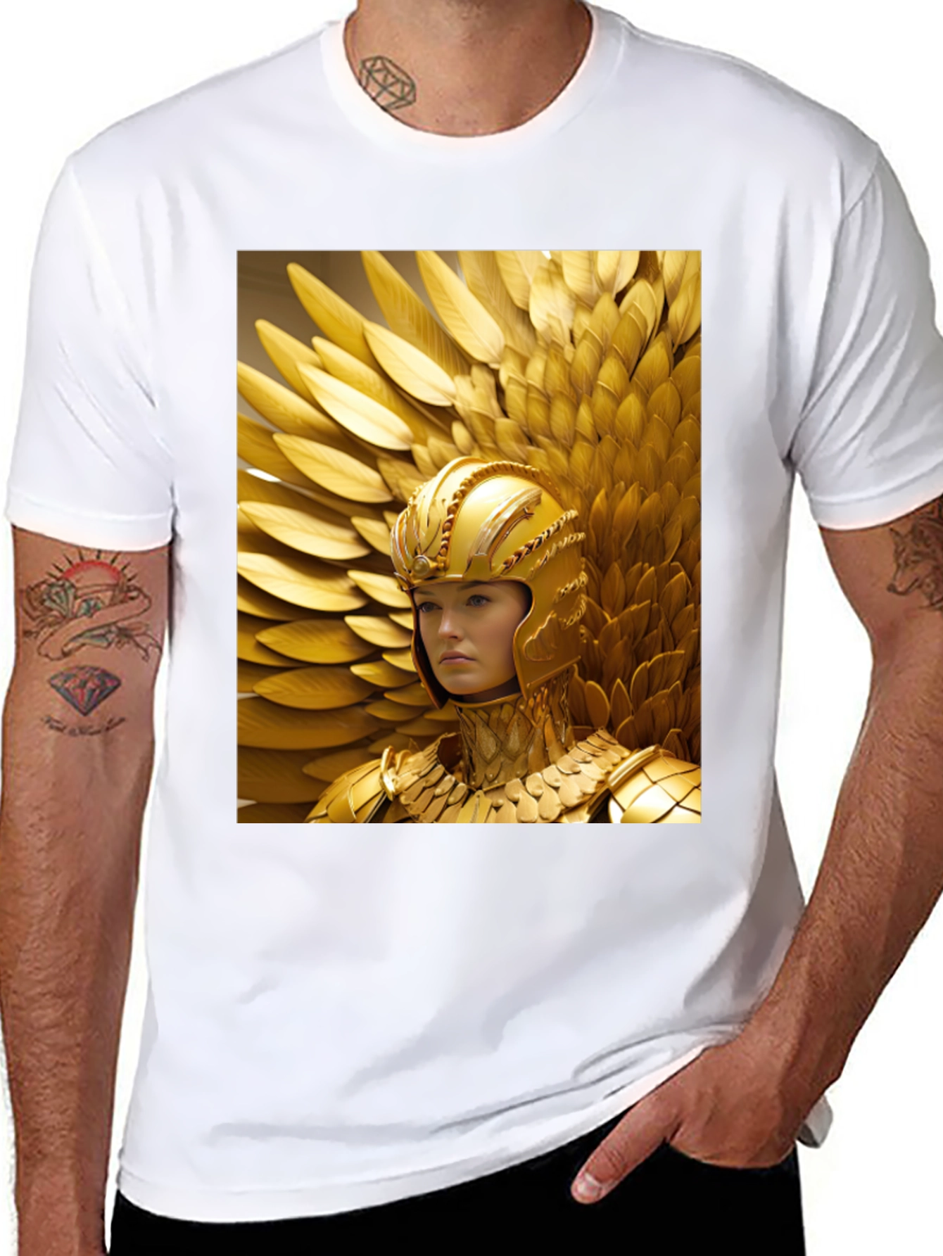 Golden Warrior T-Shirt - Bold Graphic Tee