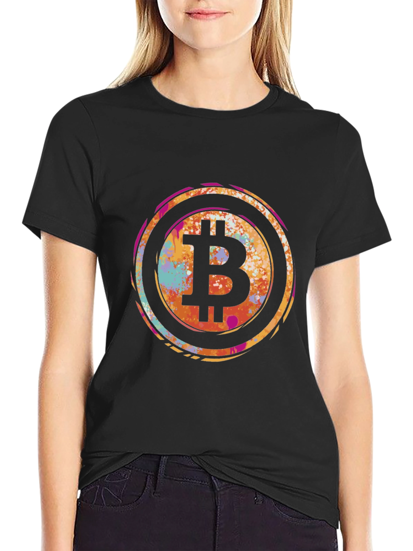 Bitcoin Art Mens Graphic Tee - Black