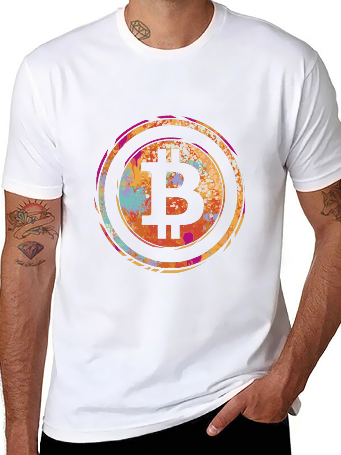 Bitcoin Art Mens Graphic Tee - Black