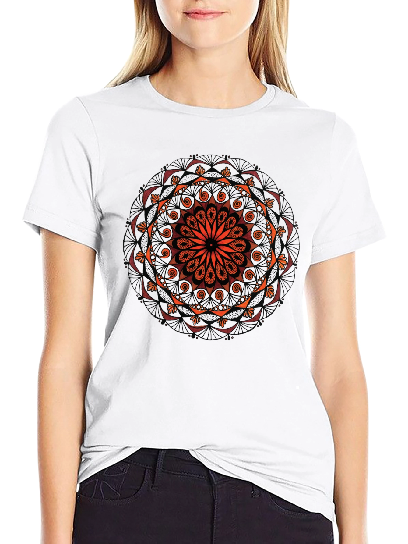 Mandala Design Black T-Shirt