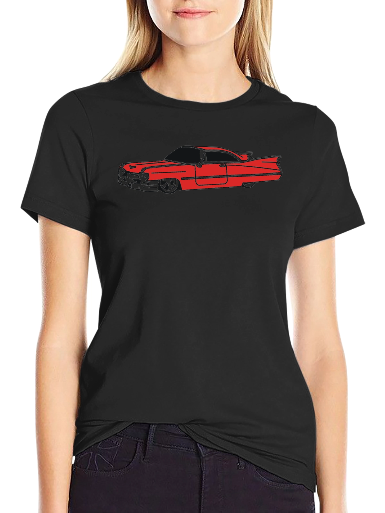Classic Car Silhouette T-Shirt - Black