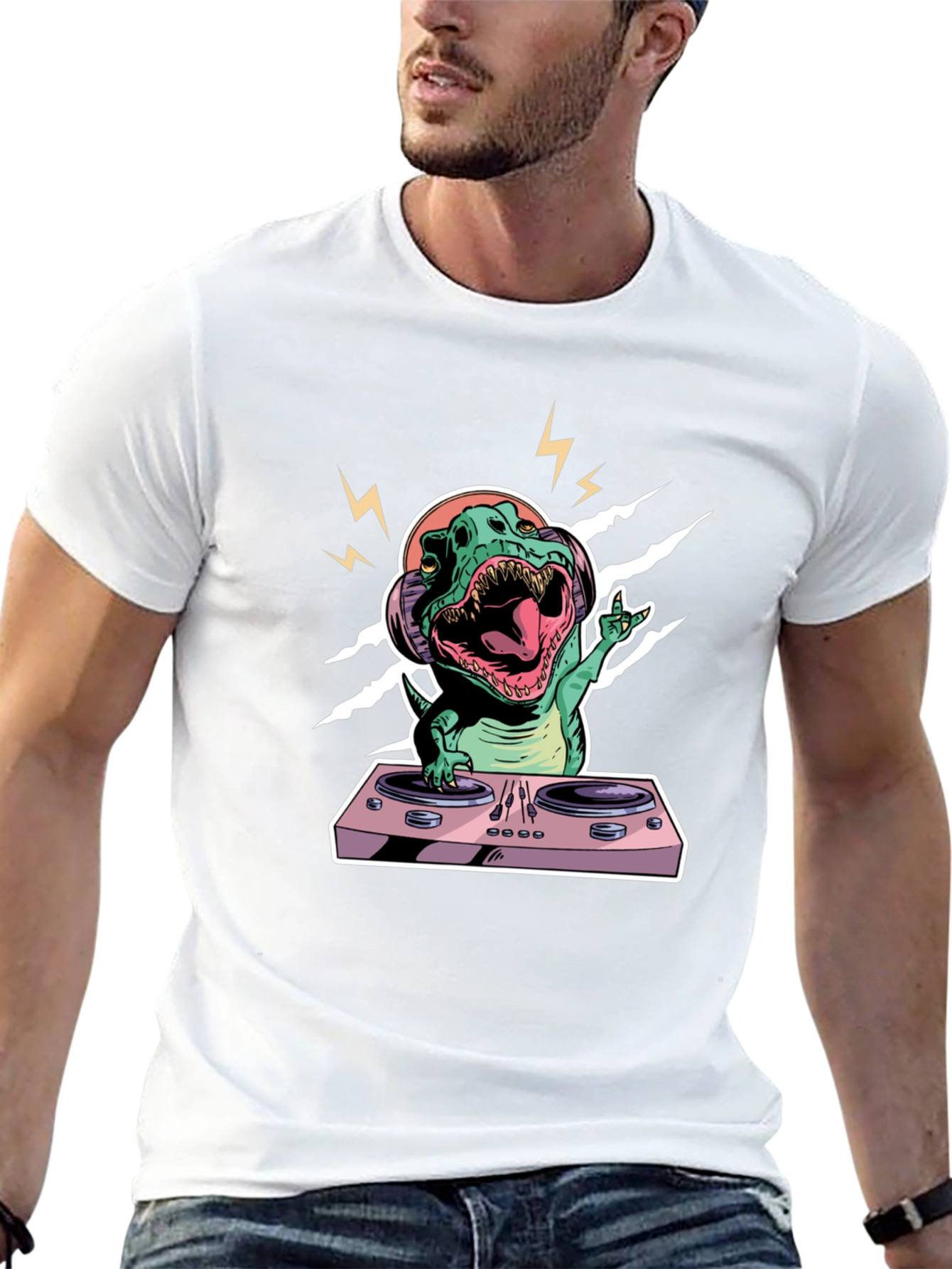 DJ Dino T-Shirt - Rocking Rex Design