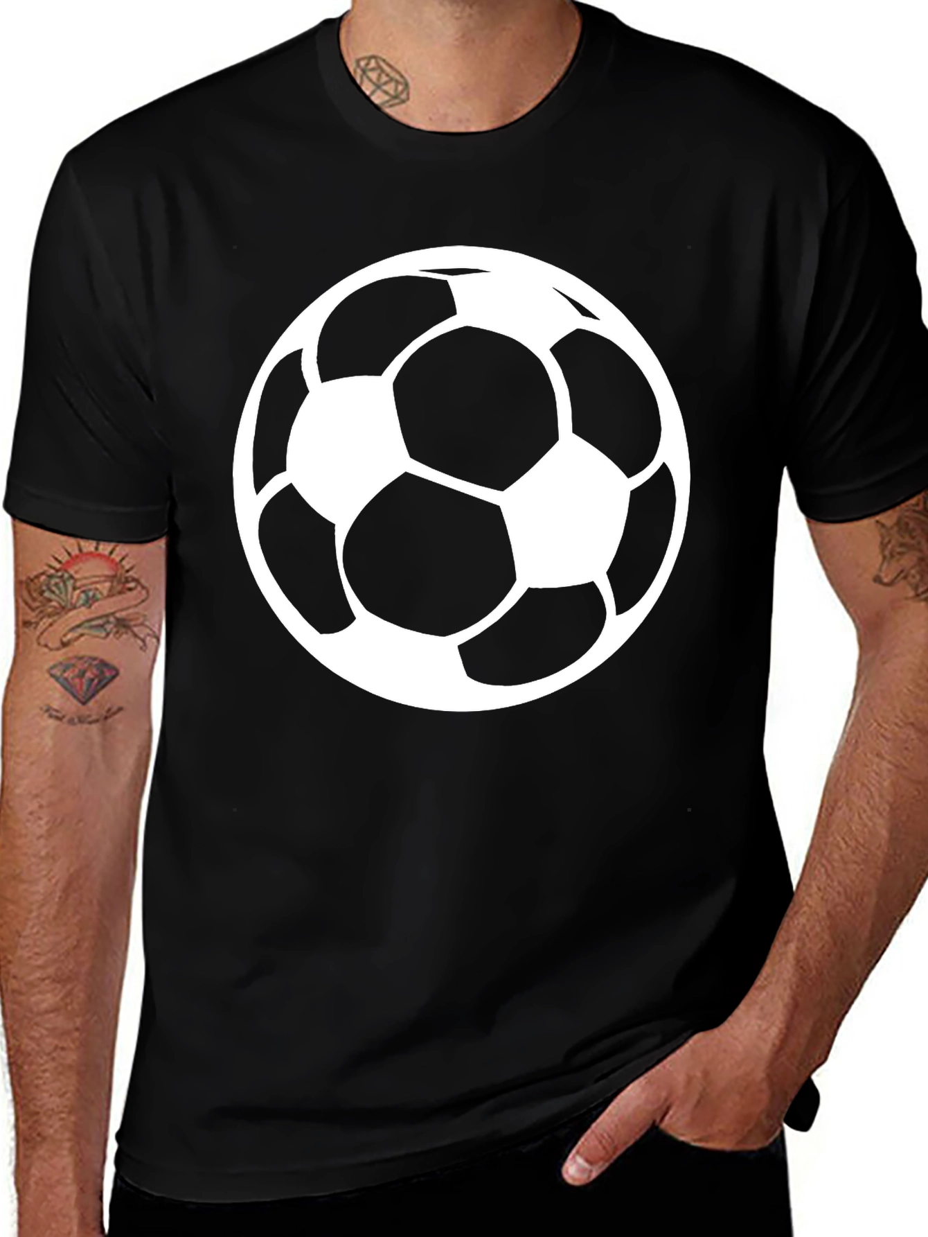 Soccer Ball Graphic T-Shirt - Classic Black Tee
