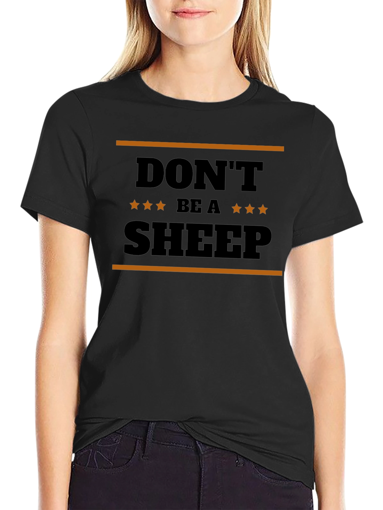 Dont Be A Sheep Graphic Tee - Black