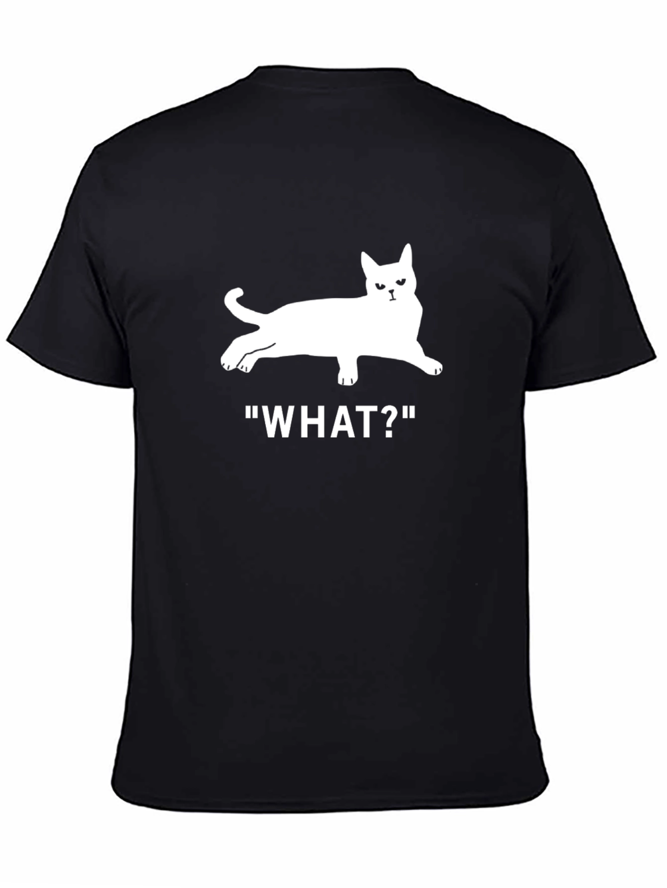 Cat What? T-Shirt - Unisex Black Tee