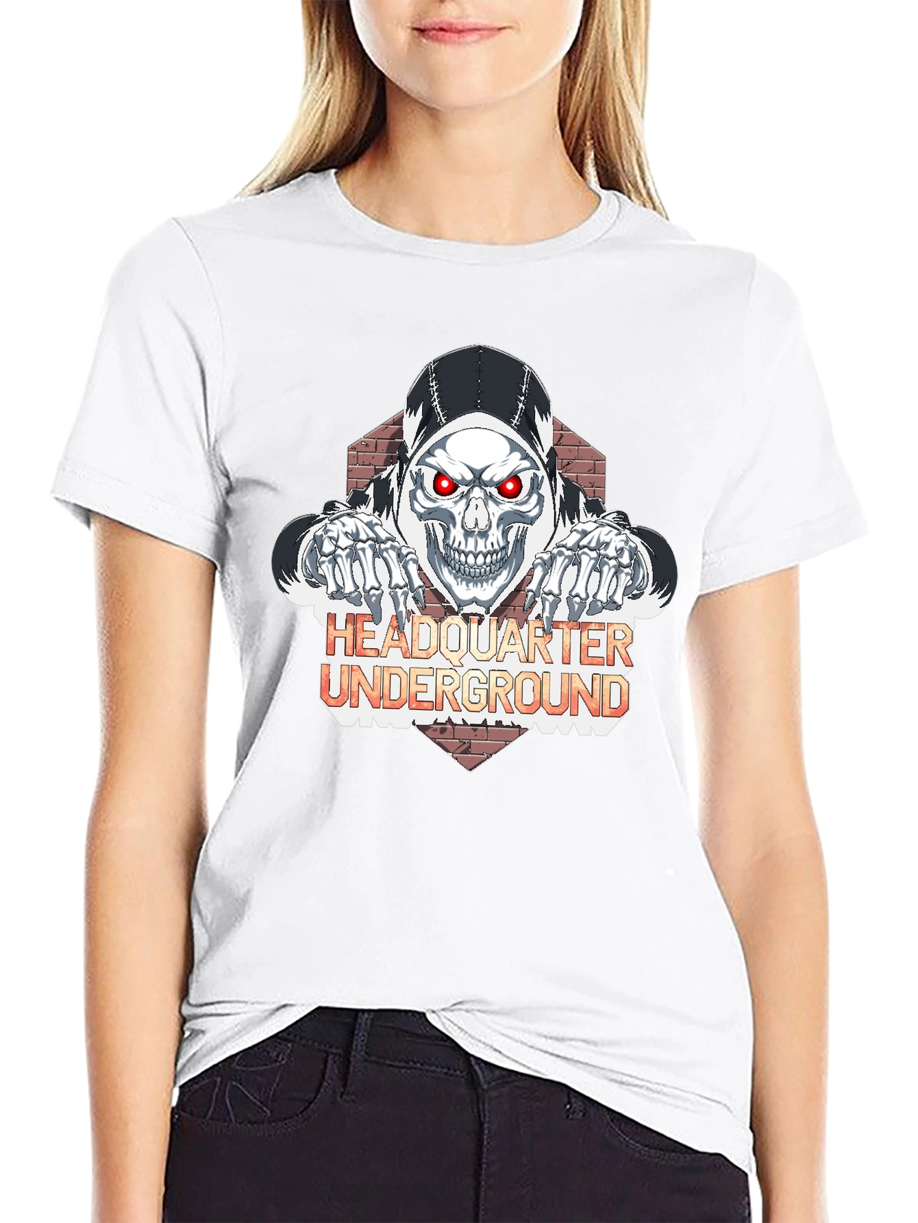 Edgy Skull Graphic Black T-Shirt