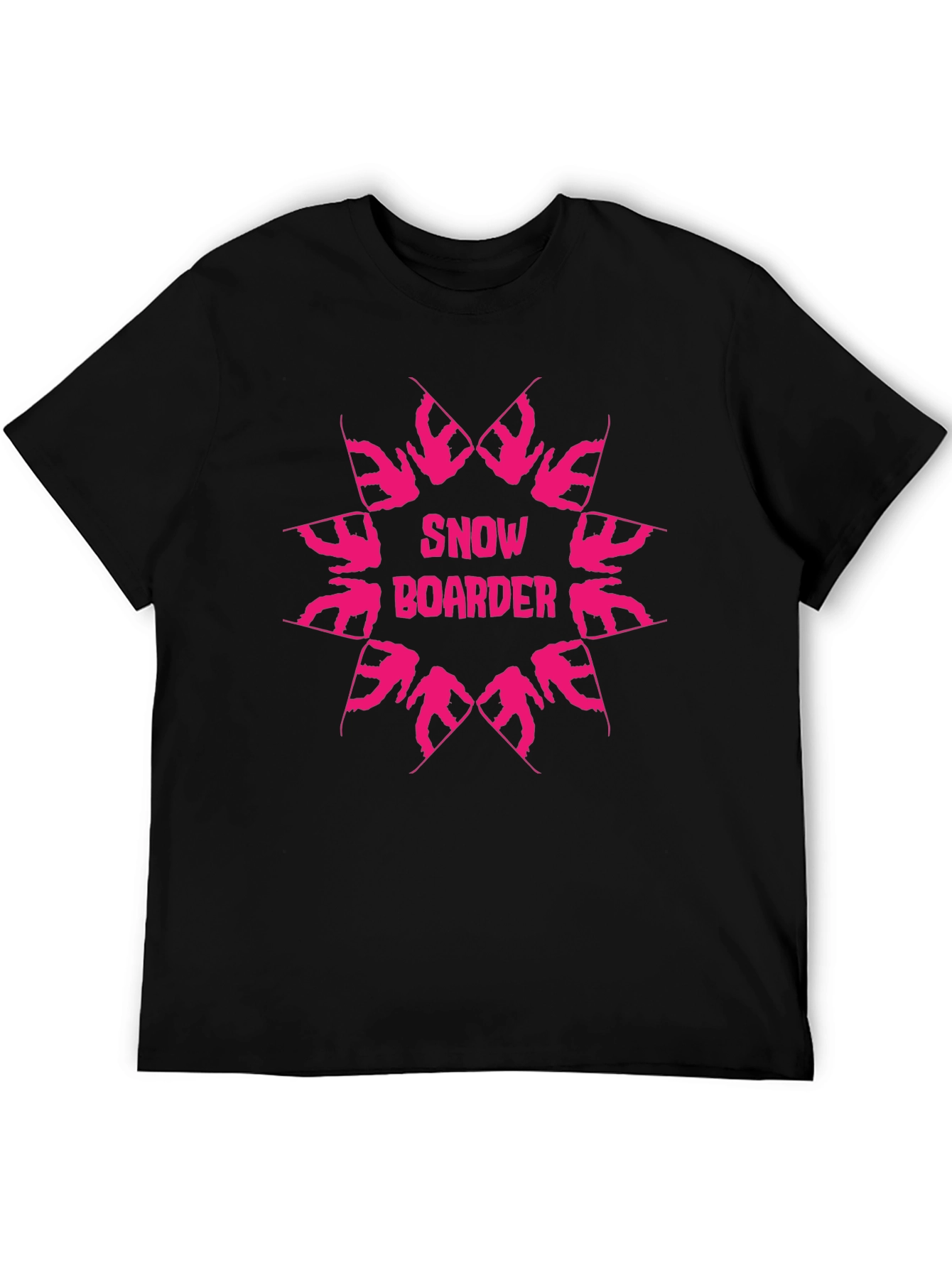 Snowboarder Graphic Tee - Black Cotton T-Shirt