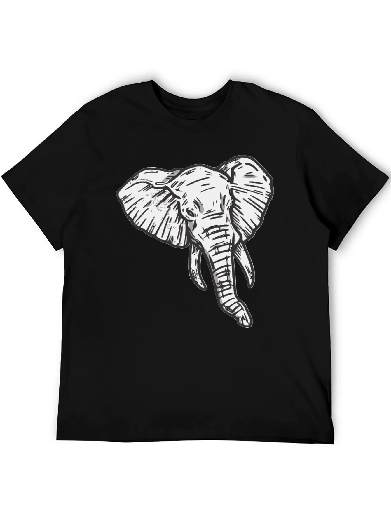 Elephant Graphic Tee - Stylish Black T-Shirt