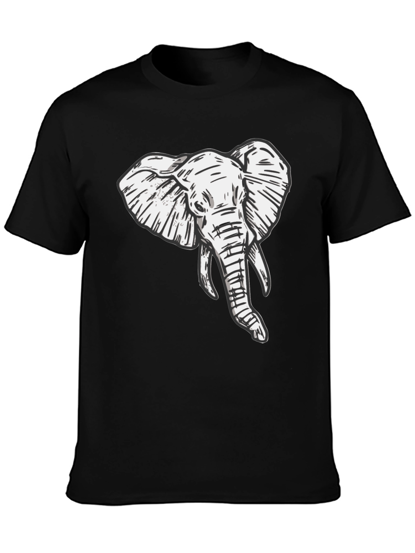 Elephant Graphic Tee - Stylish Black T-Shirt