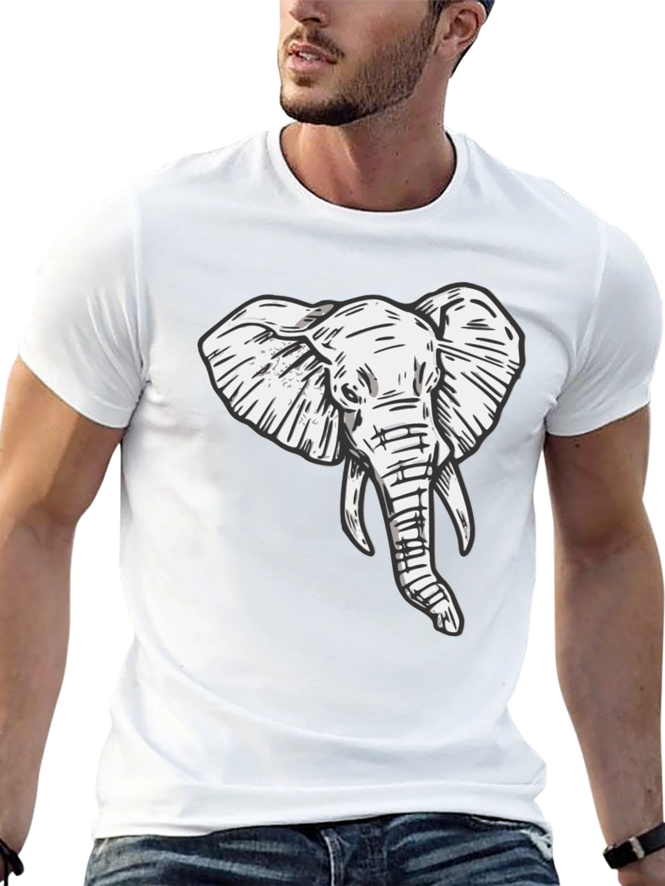 Elephant Graphic Tee - Stylish Black T-Shirt