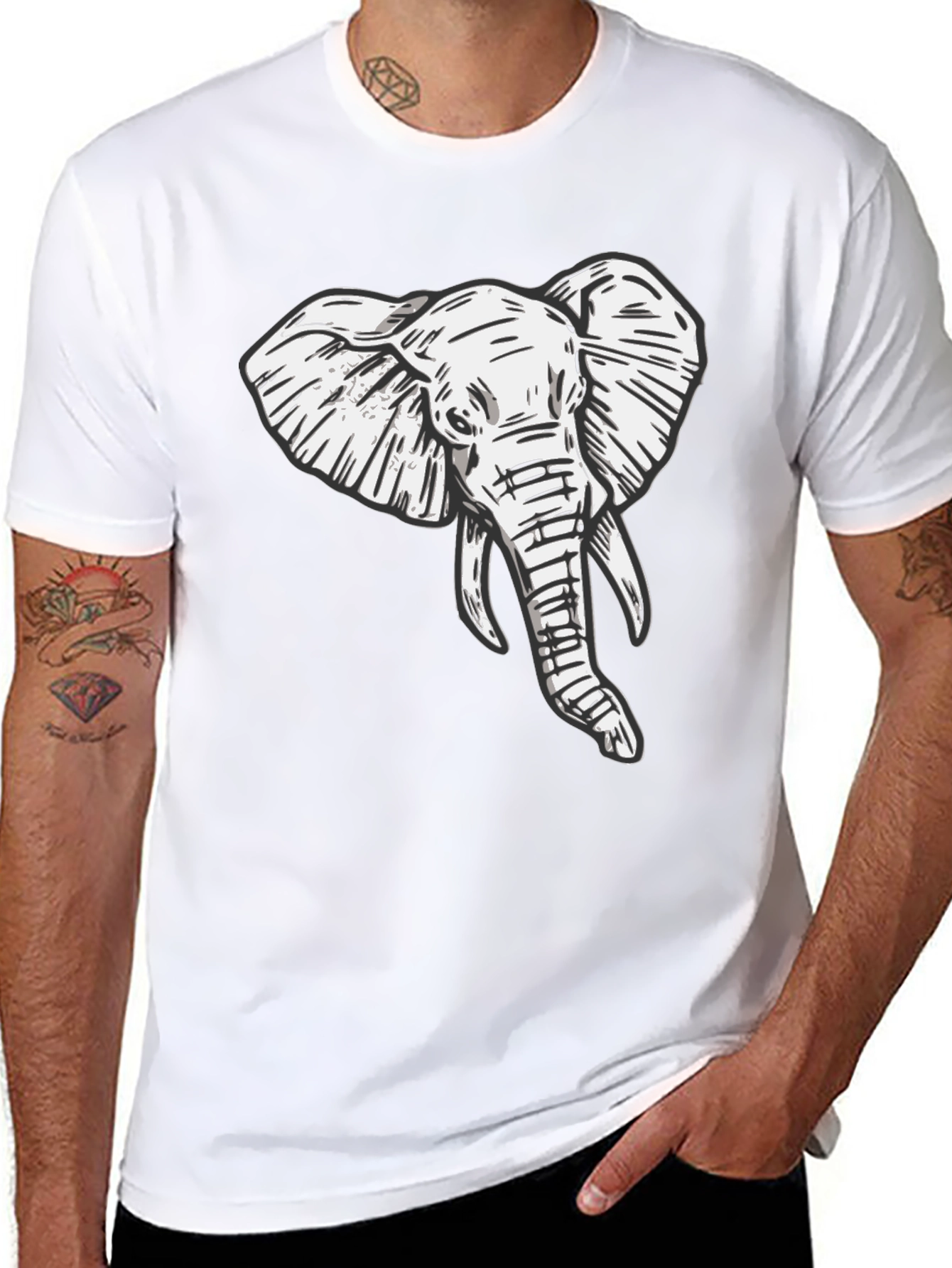 Elephant Graphic Tee - Stylish Black T-Shirt