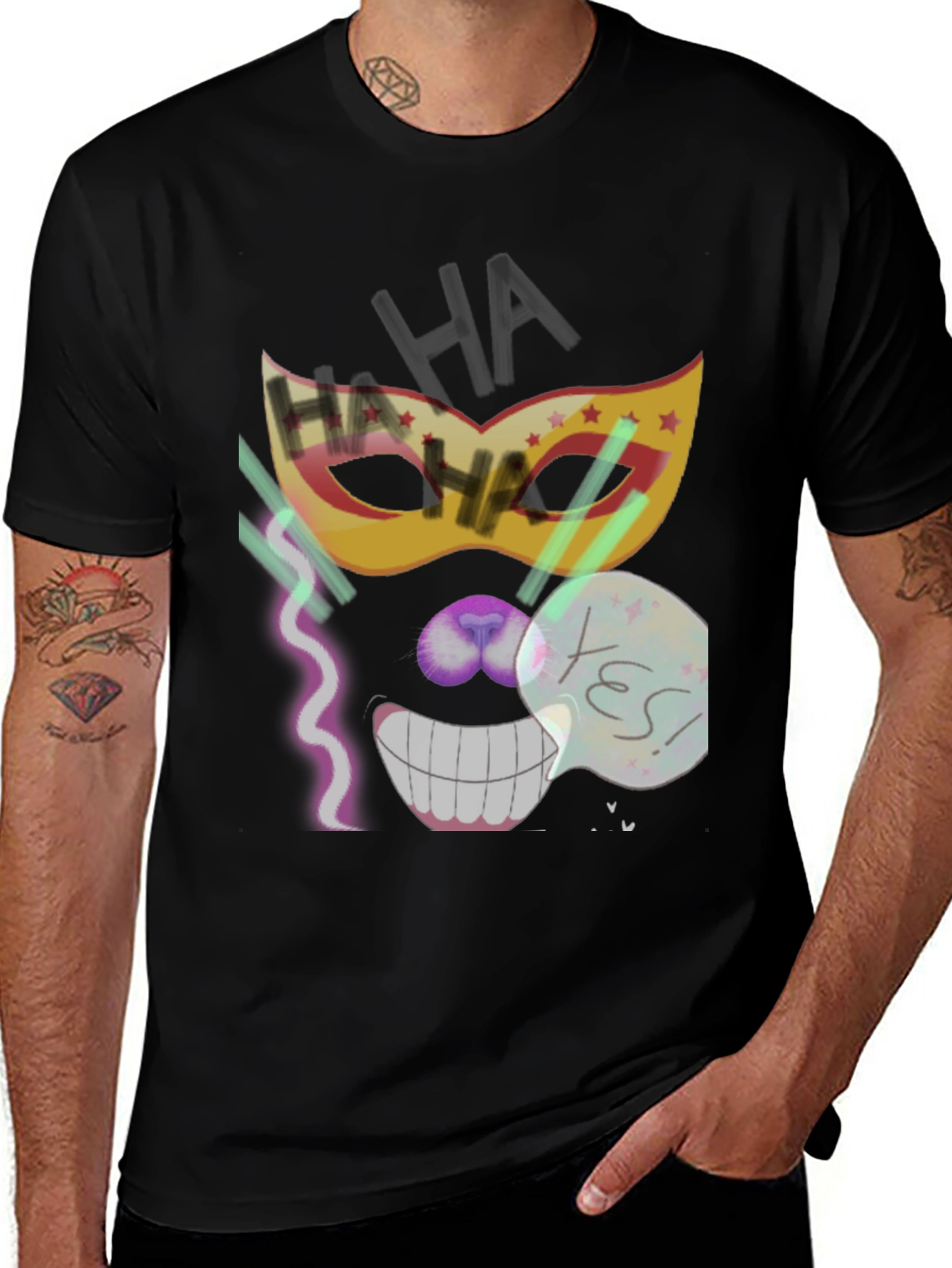 Crazy Mask Tee: Cheshire Cat Grin