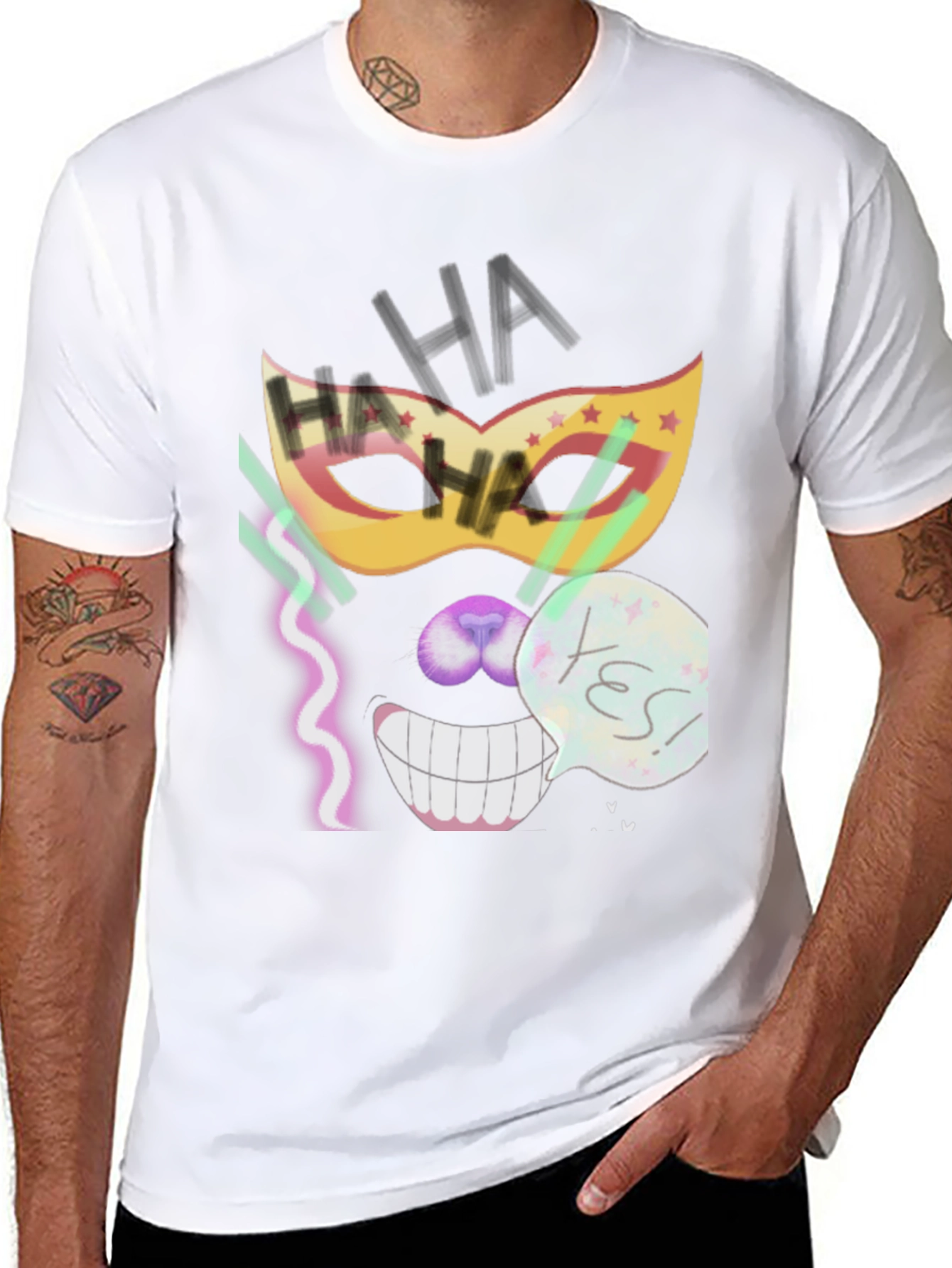 Crazy Mask Tee: Cheshire Cat Grin
