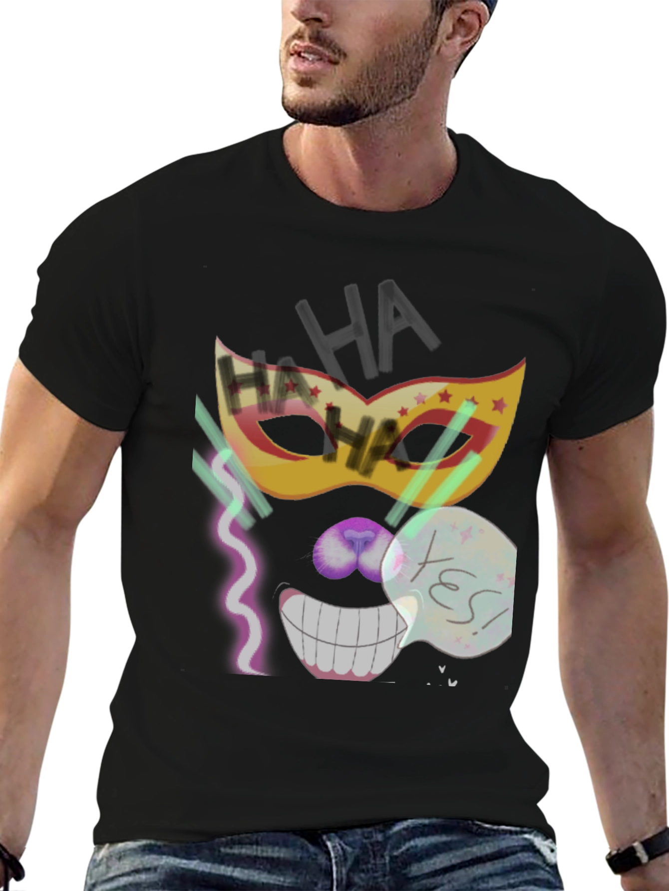 Crazy Mask Tee: Cheshire Cat Grin