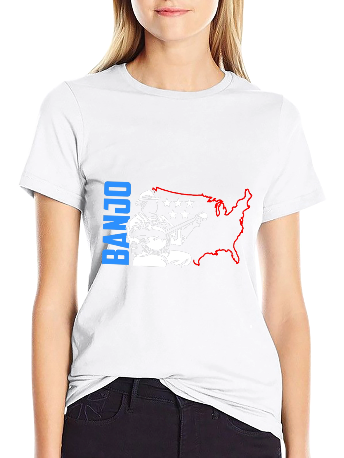 Banjo Musician T-Shirt - USA Patriotic Design
