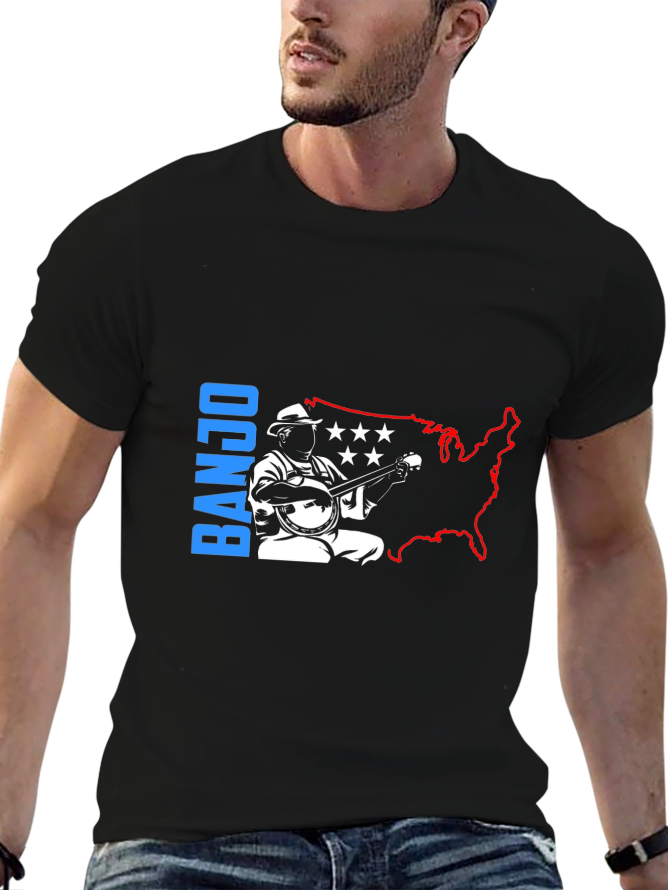 Banjo Musician T-Shirt - USA Patriotic Design
