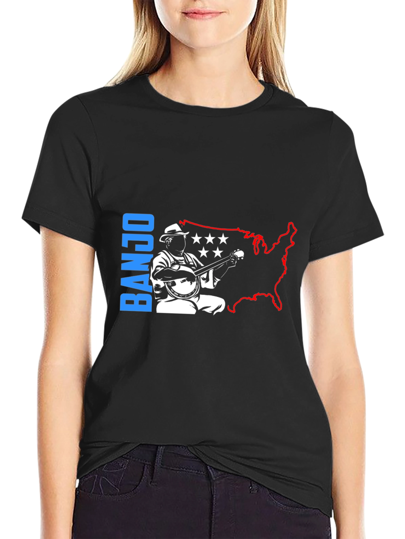 Banjo Musician T-Shirt - USA Patriotic Design
