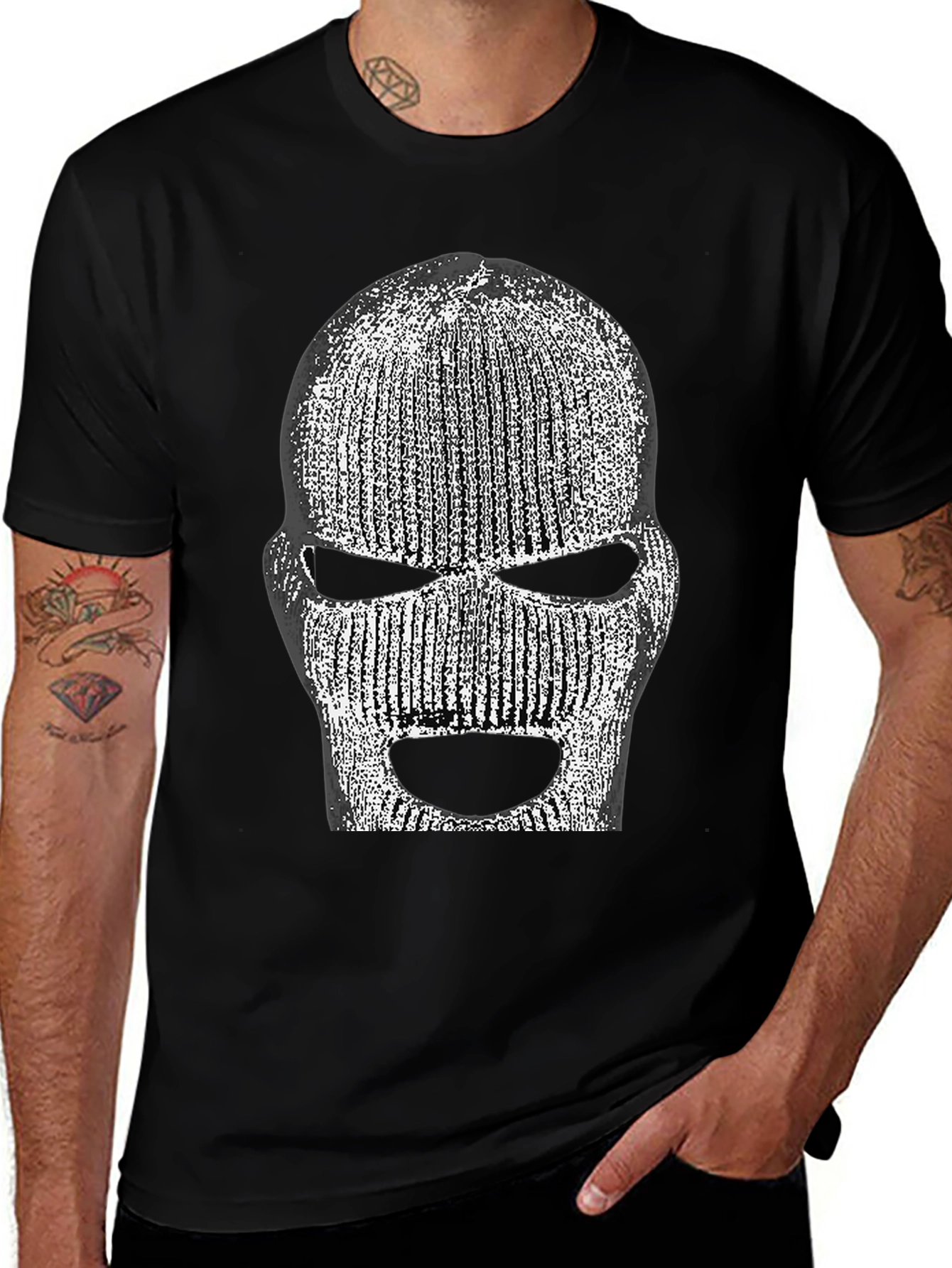 Ski Mask Graphic T-Shirt - Black