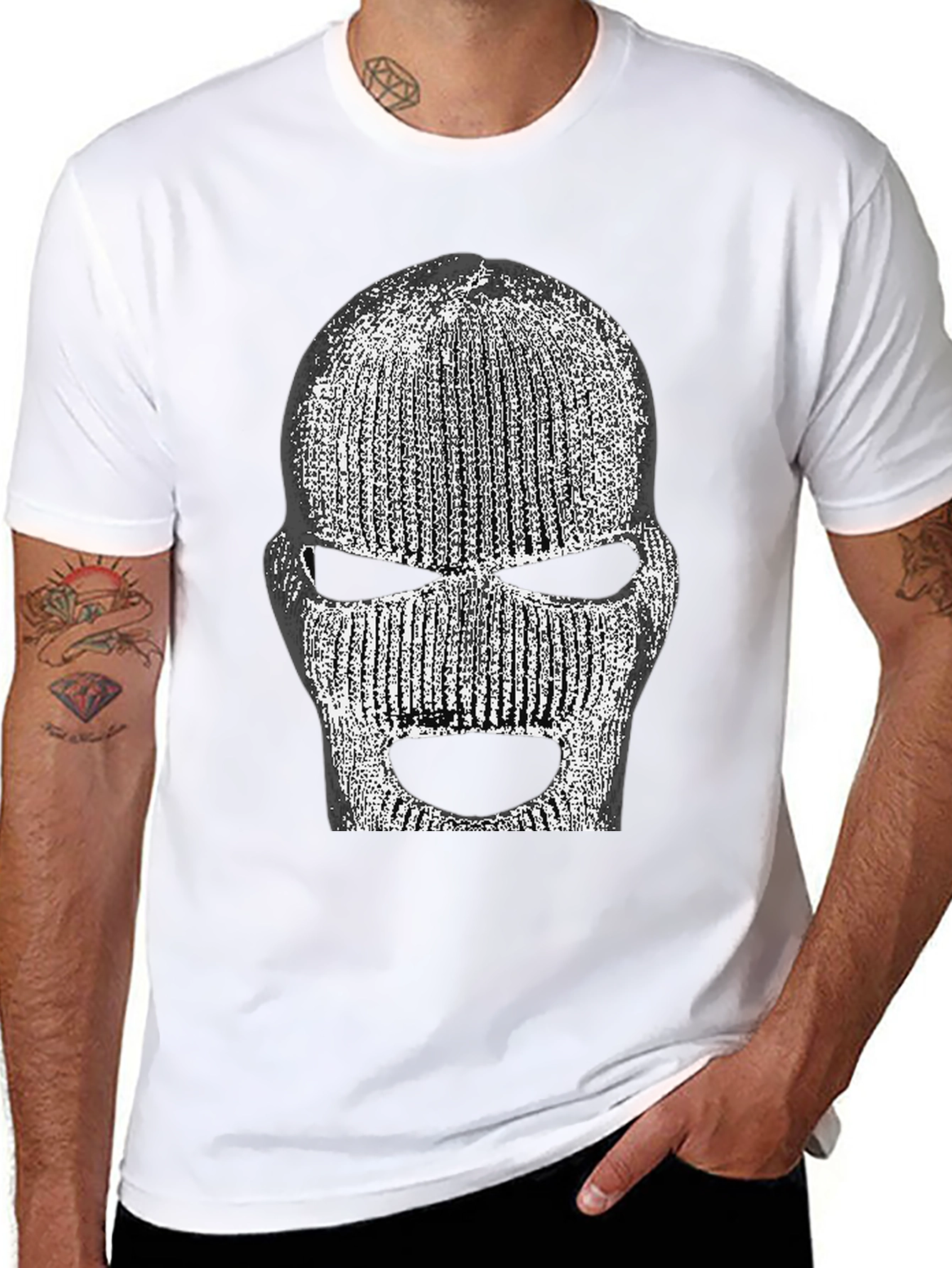 Ski Mask Graphic T-Shirt - Black