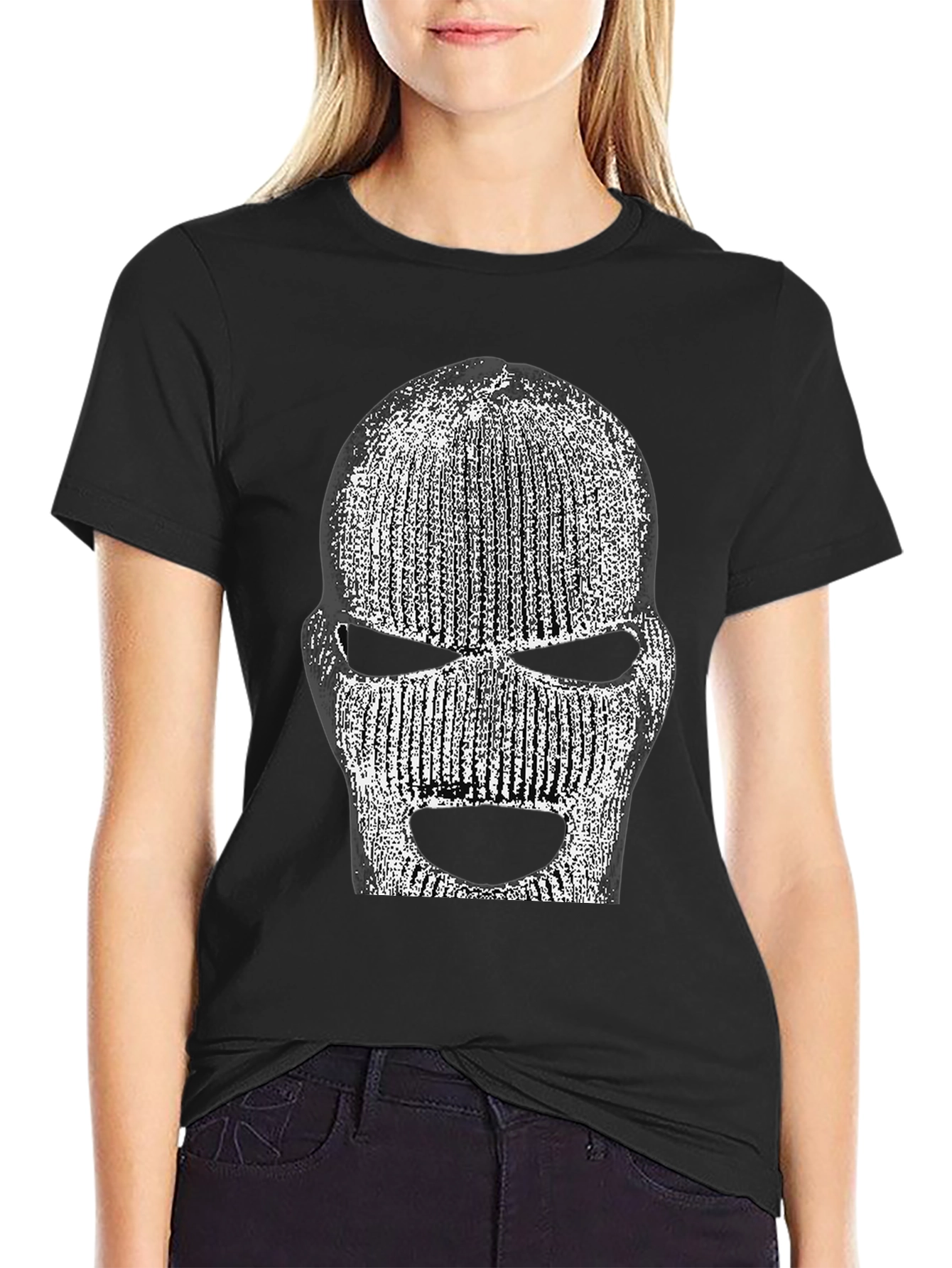 Ski Mask Graphic T-Shirt - Black