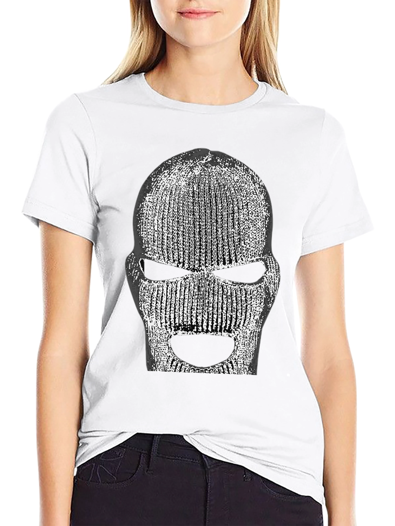 Ski Mask Graphic T-Shirt - Black