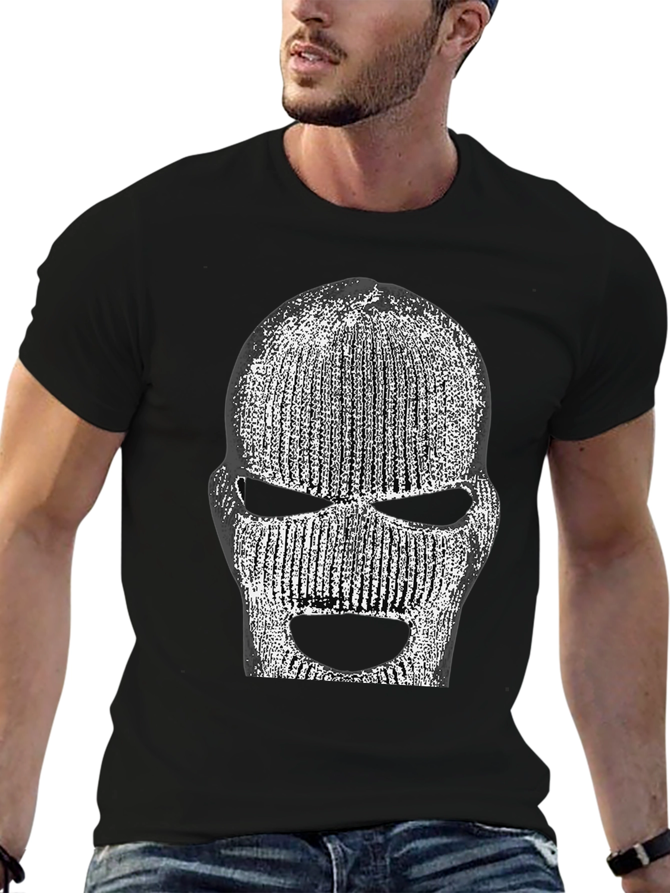 Ski Mask Graphic T-Shirt - Black