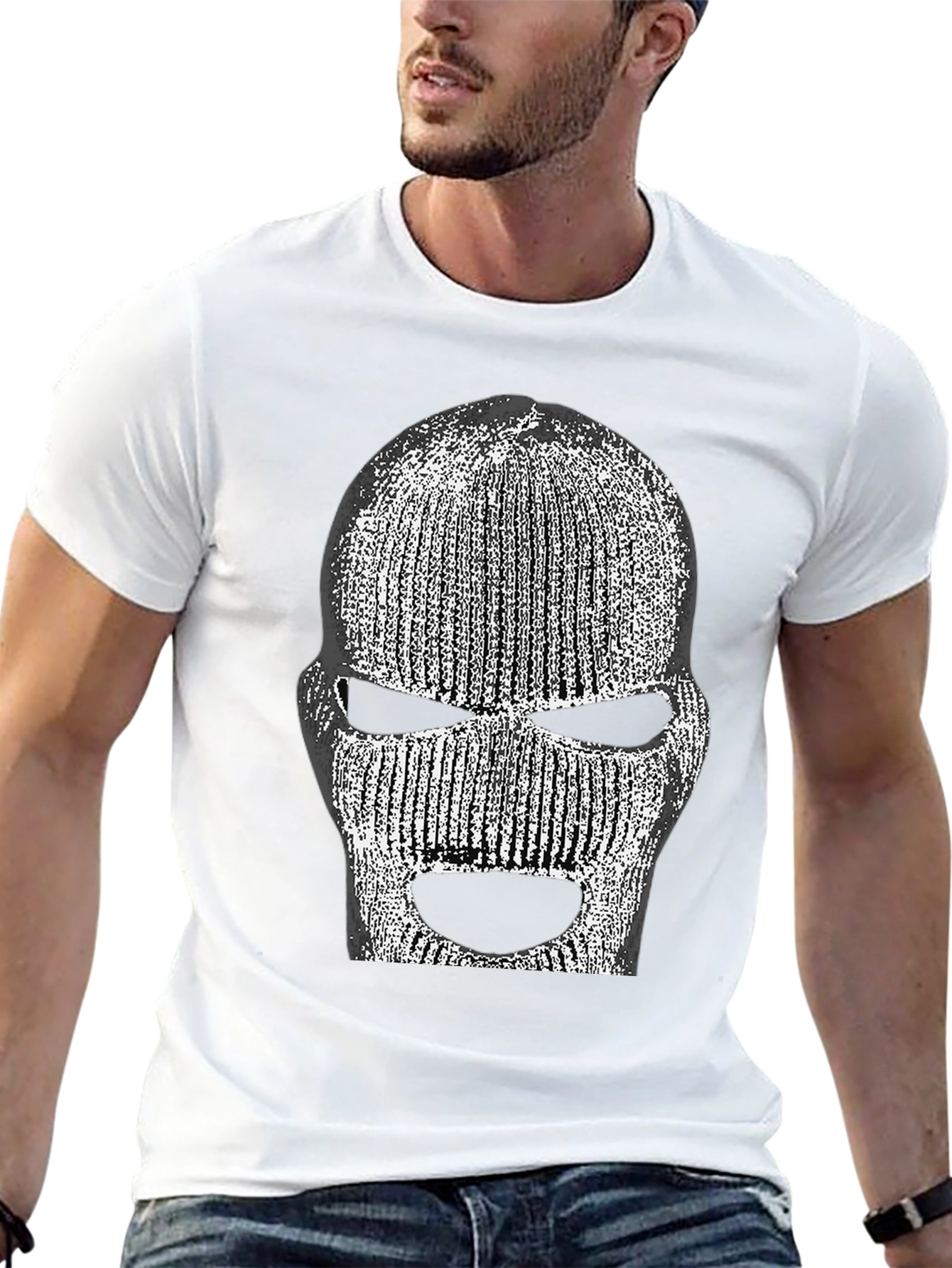 Ski Mask Graphic T-Shirt - Black