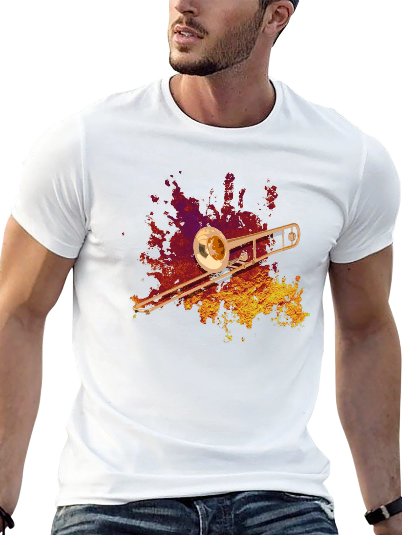 Trombone Graphic T-Shirt - Music Lover Tee