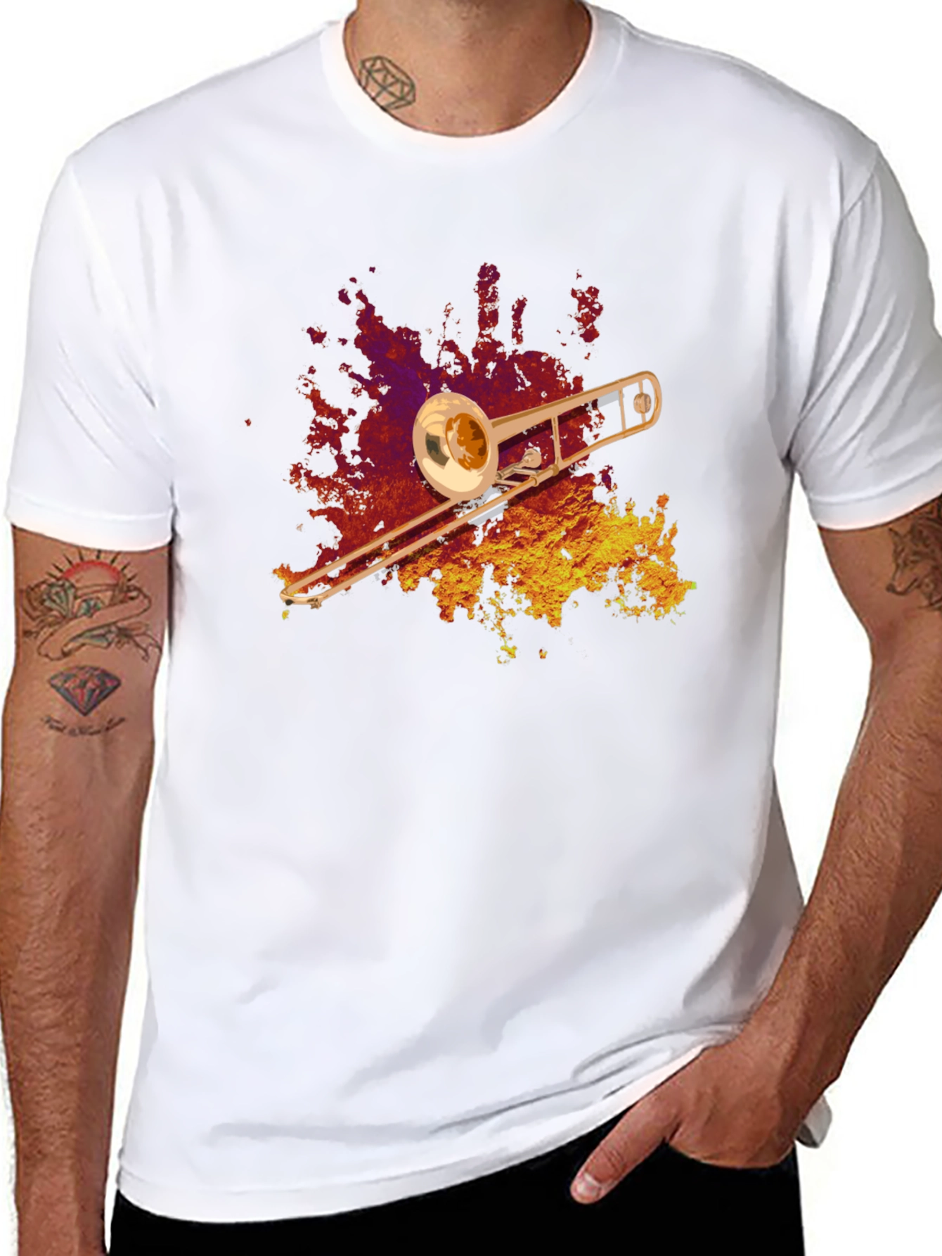 Trombone Graphic T-Shirt - Music Lover Tee