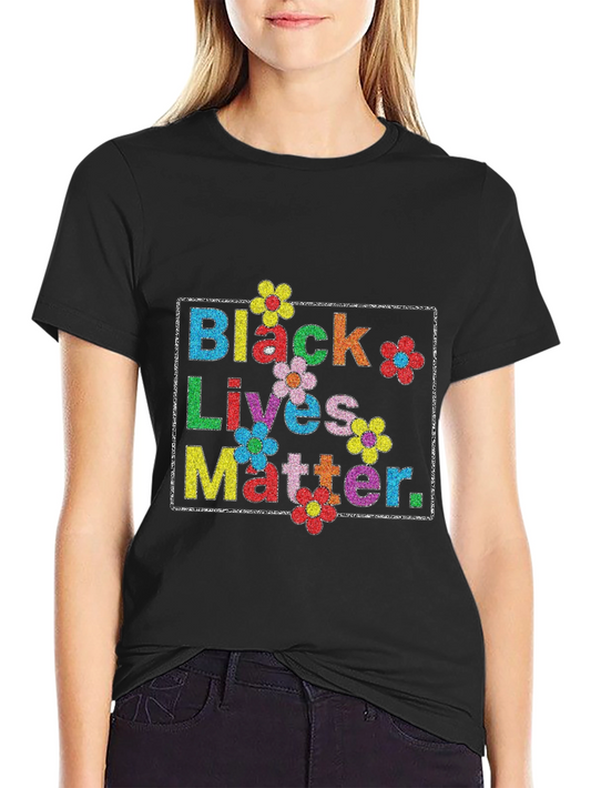 Black Lives Matter Floral T-Shirt