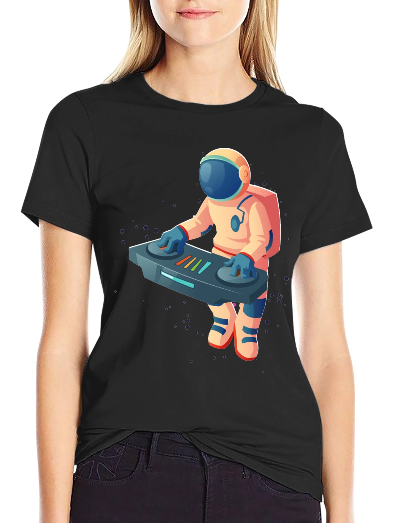 DJ Astronaut Graphic T-Shirt - Cool Space Music Tee