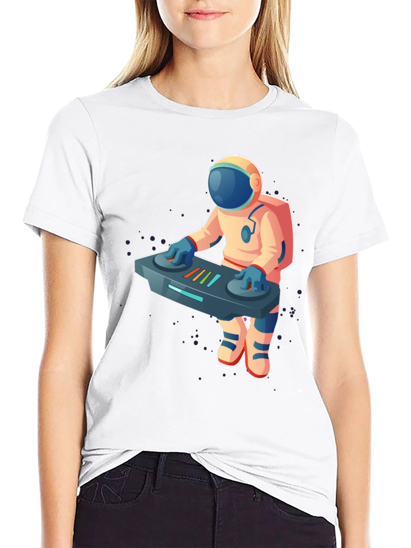 DJ Astronaut Graphic T-Shirt - Cool Space Music Tee