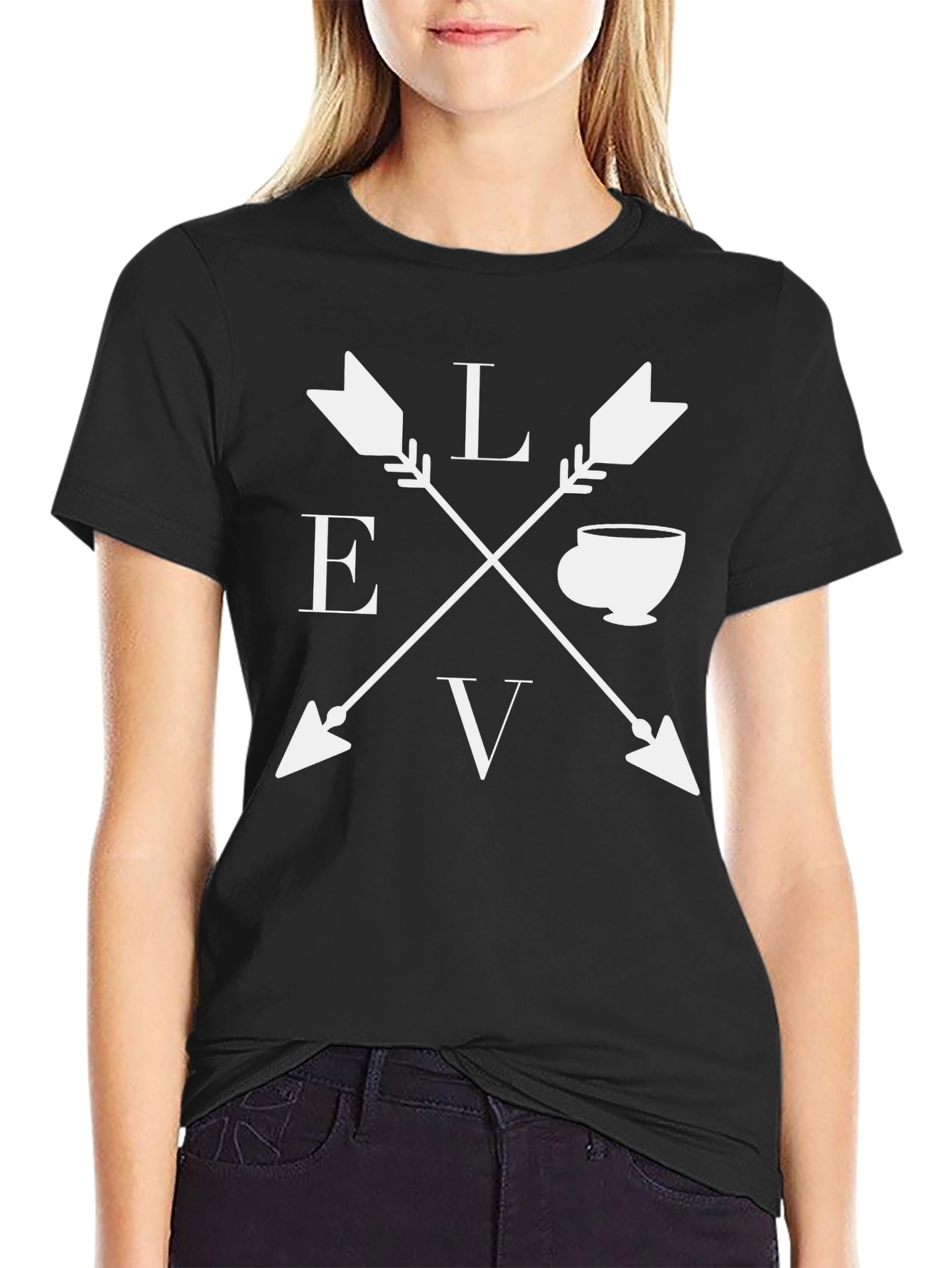 Love Coffee Arrows Graphic Tee - Black
