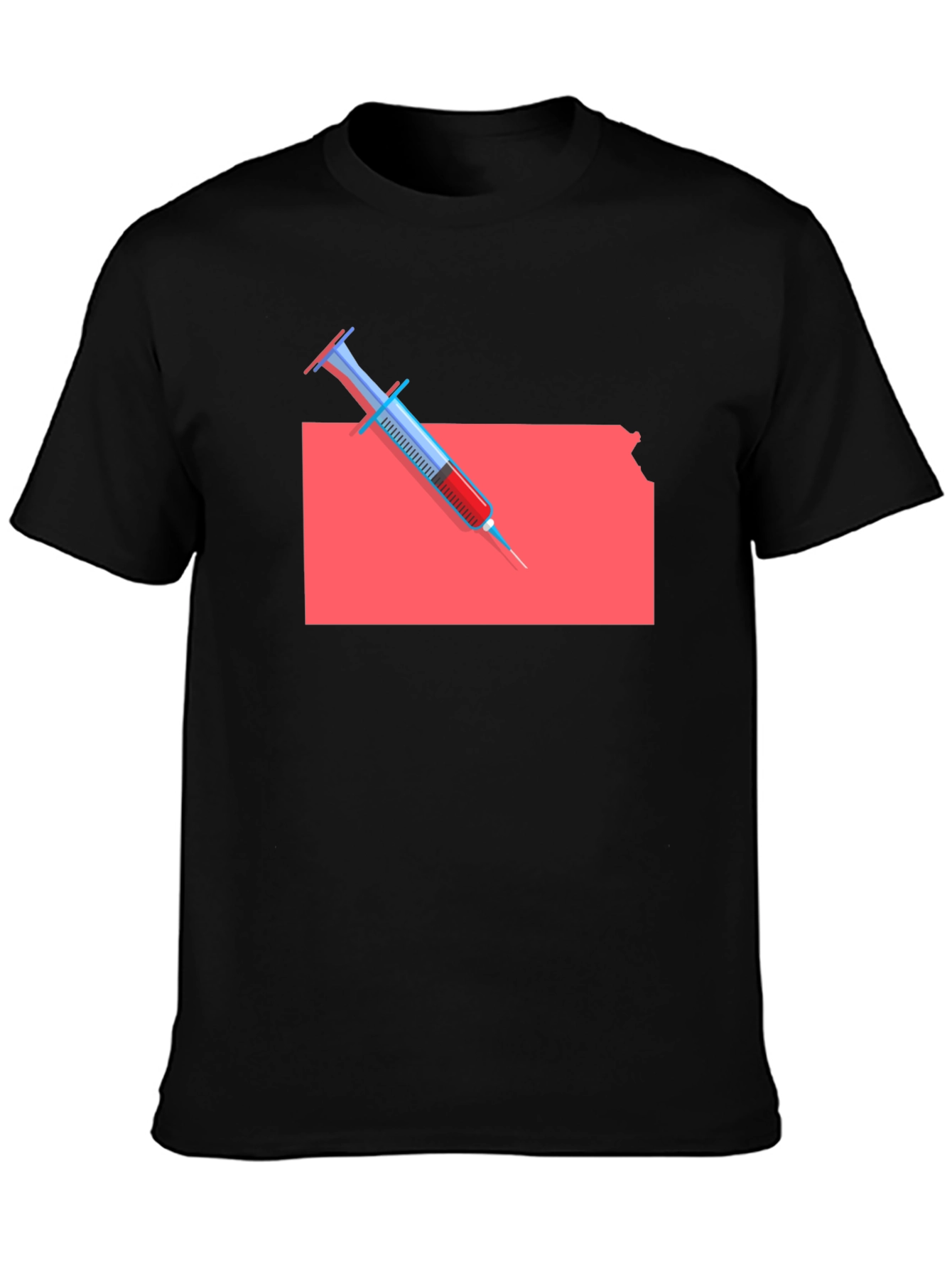 Kansas Syringe Graphic Tee - Novelty Unisex T-Shirt