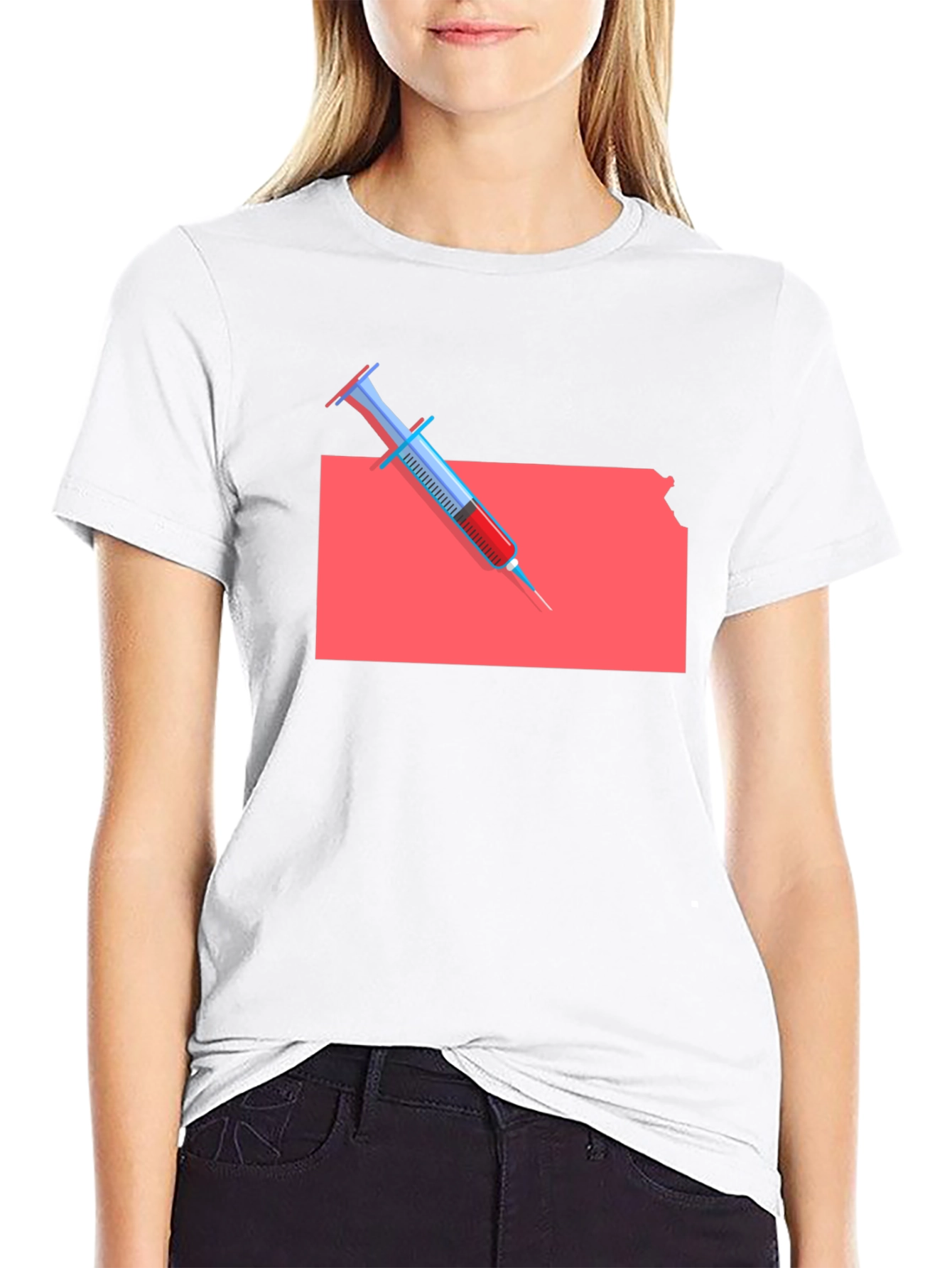 Kansas Syringe Graphic Tee - Novelty Unisex T-Shirt